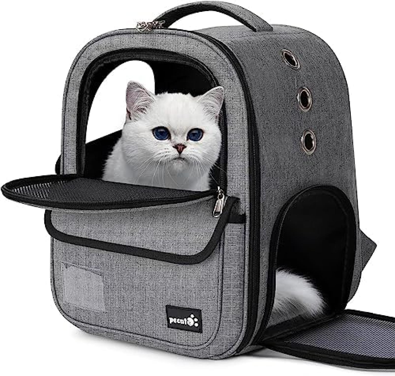 猫 キャリー 42*32*30cm リュックペット キャリーバッグ 犬 猫 ウサギ リュック 猫 リュックマルチエントランス付き 通気性 軽量 折りたたみ式 バッグ ペットハウス 災害避難用ペットバッ|大森麗萱