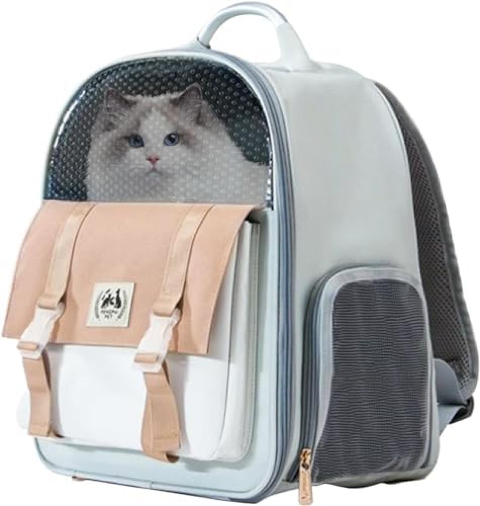 【20%OFFクーポン～】ペットキャリーバッグ 犬猫用リュックバッグ 通気性 お出かけ用 旅行- (カーキ)｜大森麗萱