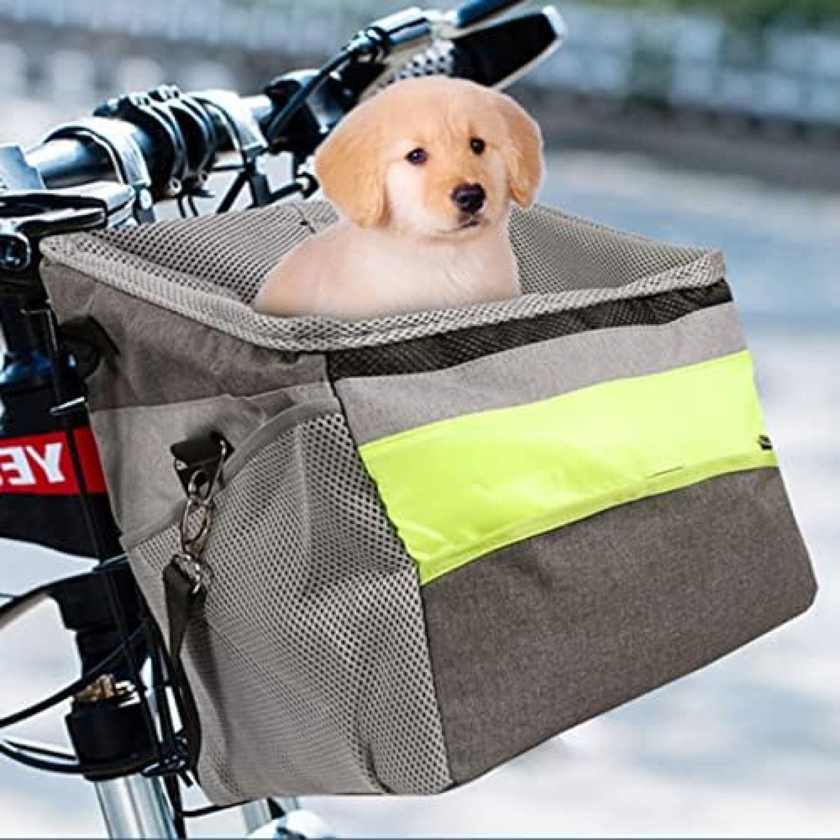 アウトドア 自転車前カゴ ペットリュック ペット キャリーバッグ ライトグレー 犬 猫 小型犬 うさぎ おしゃれ 30*25*35 おでかけ お出かけ 大容量 猫用 脱着式 散歩 キャンプ 折りたたみ|大森麗萱