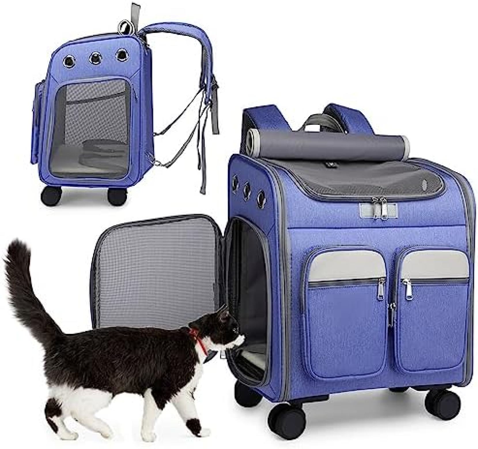 【20%OFFクーポン~】ペットキャリー キャスター付き 小型犬 猫用 キャリー 猫 キャスター付き ペットキャリー リュック キャスター付き 散歩 旅行 通院 防災|大森麗萱