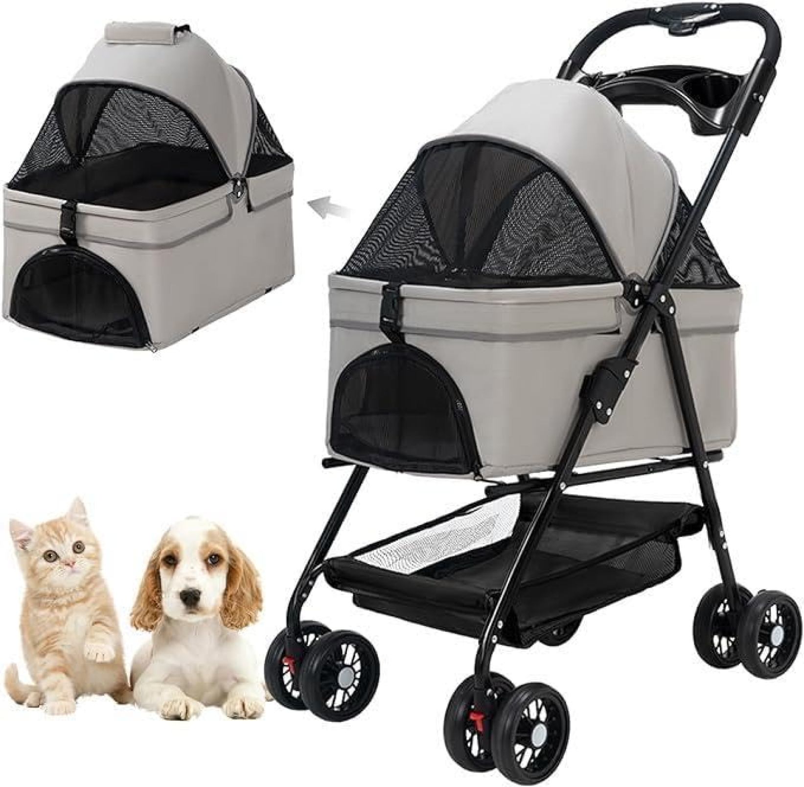 【20%OFFクーポン~】ペットカート ベビーカー 犬 猫 バギー 多頭 分離式犬カート 折り畳み式犬カート|大森麗萱