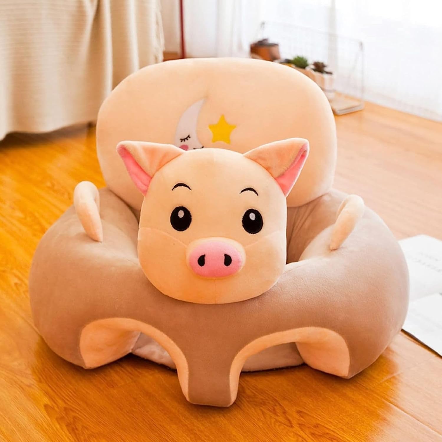 お座り練習チェア ベビーソファー 子供用 ソファー ふわふわ かわいい 転倒防止 ソフトチェア 座布団 ぬいぐるみ 柔らかい 動物 滑り止め 幼児 洗える 男の子 女の子 赤ちゃん 3ヶ月~3歳 子供