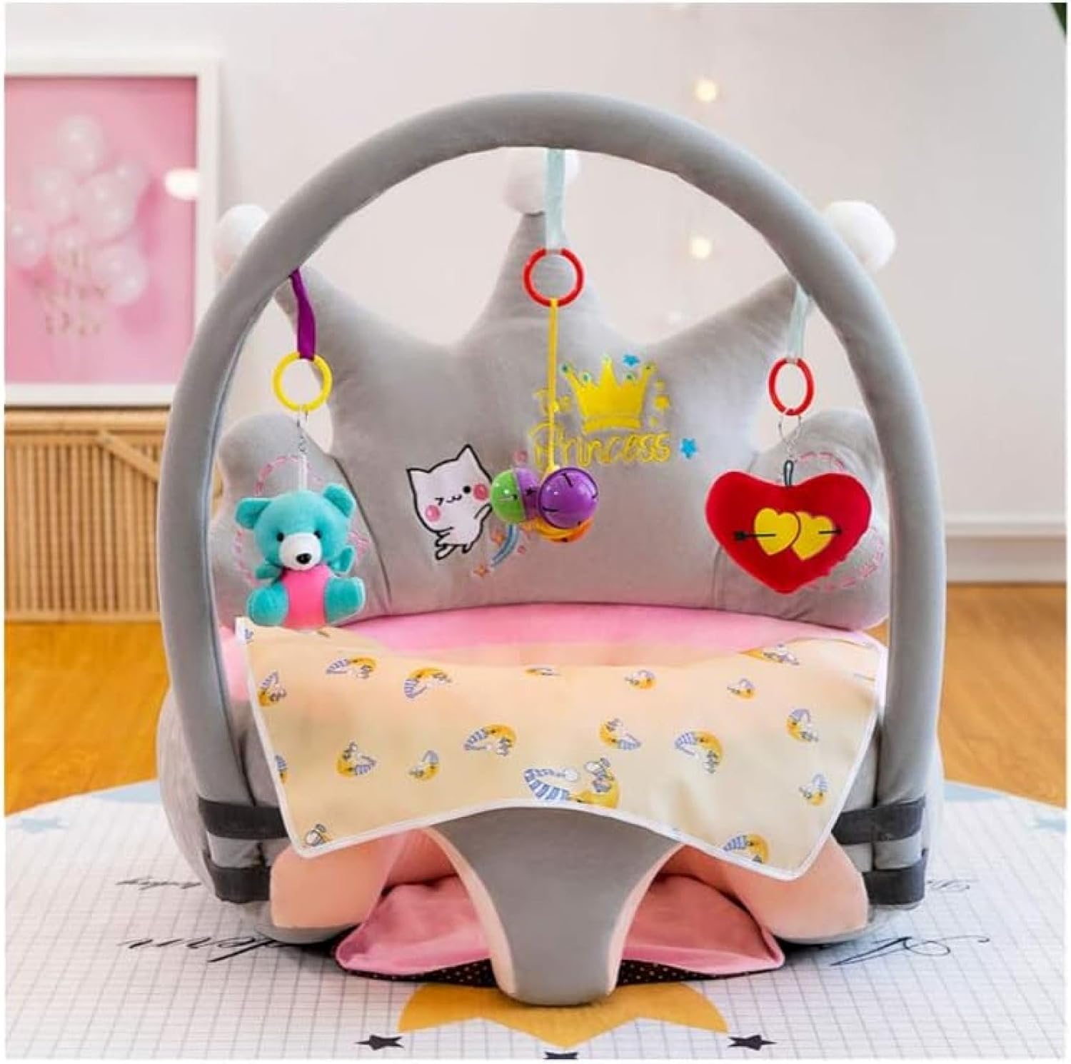 お座り練習チェア 子供用ソファー 座れるぬいぐるみ かわいい ベビーソファー 座布団 柔らかい 動物 滑り止め 洗える ふわふわ 転倒防止 ソフトチェア 肌に優しい 安定感 幼児 保育園 贈り物 誕生