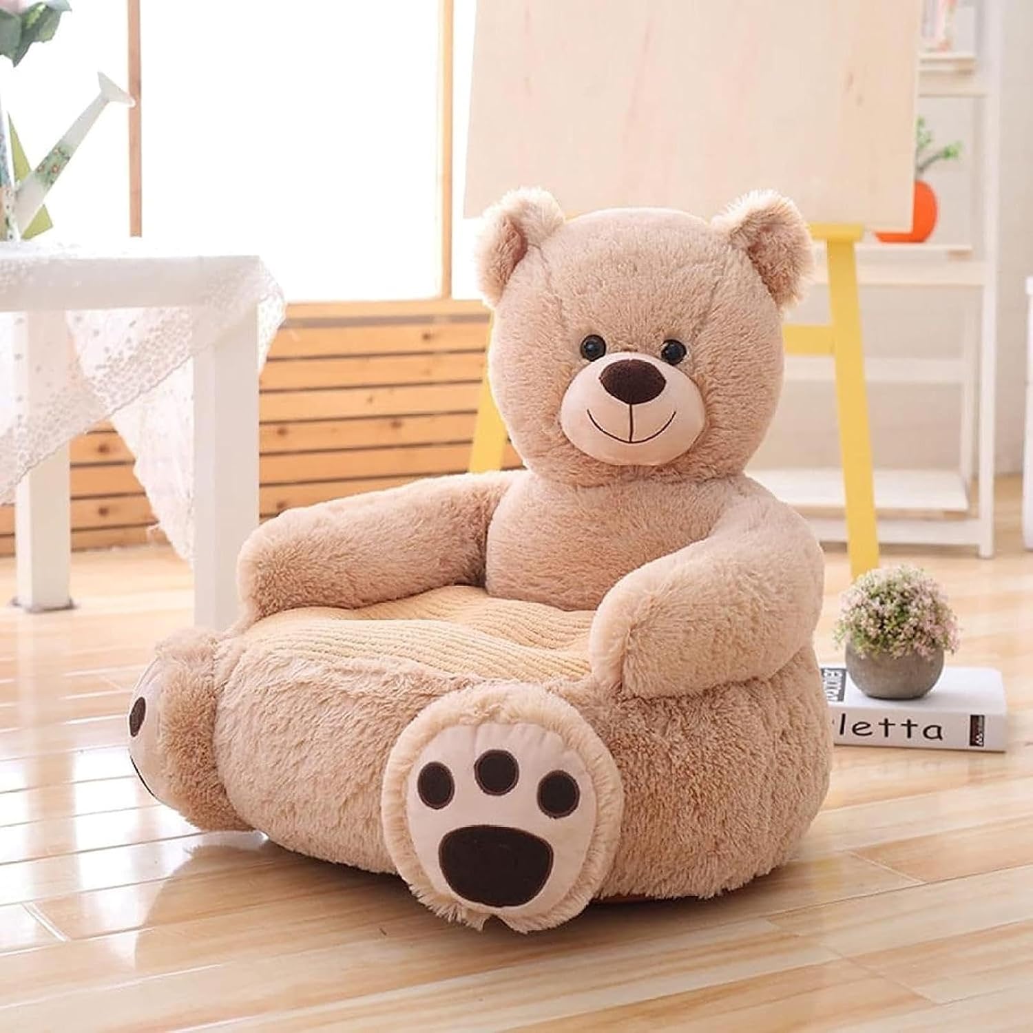 お座り練習チェア 子供用ソファー ベビーソファー ふわふわ かわいい ソフトチェア 動物 ぬいぐるみ 柔らかい 転倒防止 座布団 肌に優しい 安定感 滑り止め 洗える 幼児 保育園 誕生日 贈り物 ラ