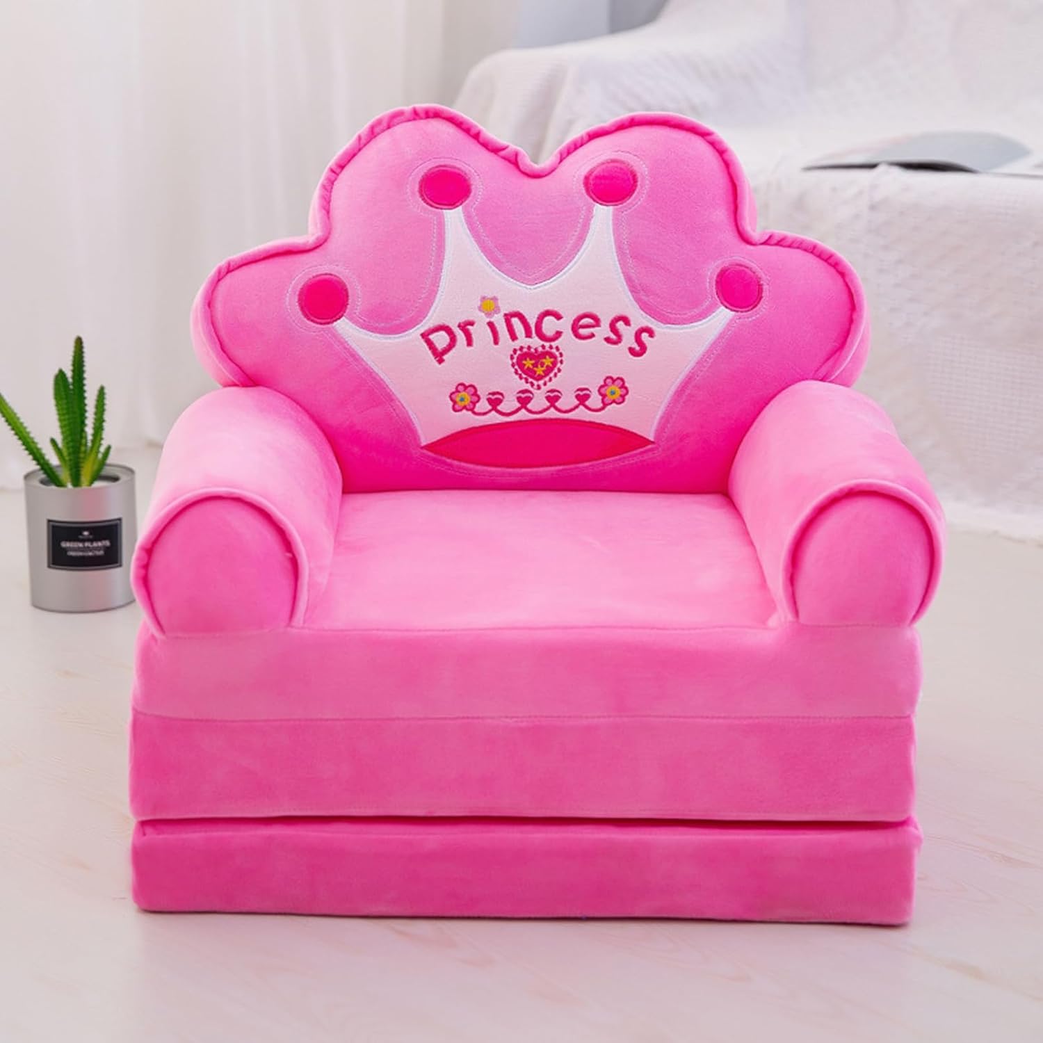 ベビーソファ 子供用ソファー 2way 折りたたみ ふわふわ 洗えるカバー 座椅子 出産祝い 高弾力 キッズソファーベッド プレゼント 三つ折り 幼稚園の座席 ベビークッション (ピンク)