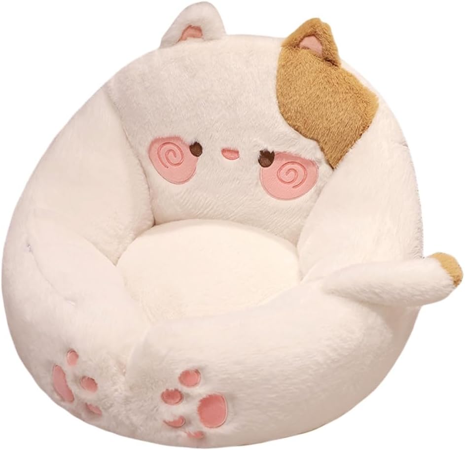 子供用ソファー 座椅子 背もたれ ソフトチェア キッズソファー 座れるぬいぐるみ クッション 可愛い アニマルチェア 子供 椅子 ソファクッション 萌え萌え ふわふわ 動物 ネコ 50*45cm