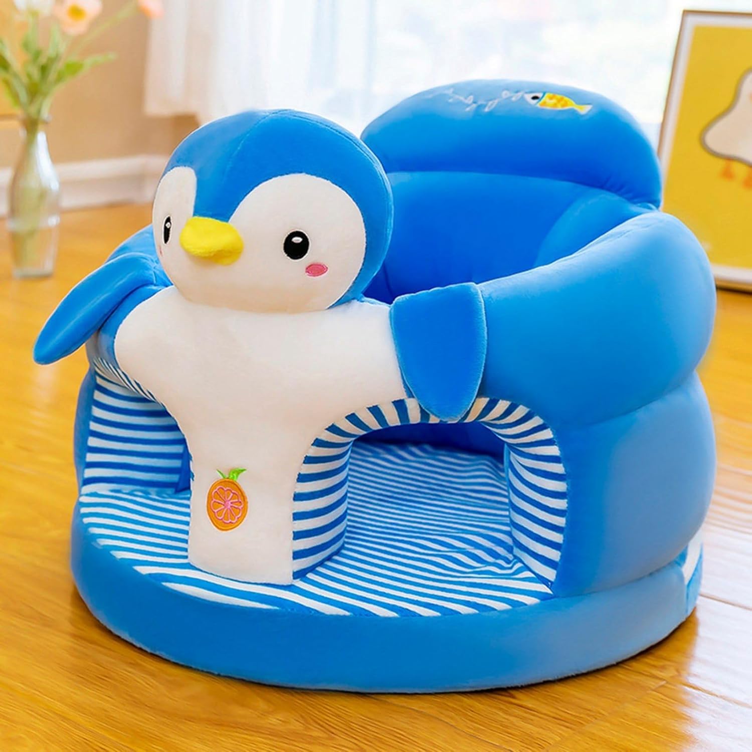 ベビーチェア お座り練習 ぬいぐるみ椅子 座れる アヒル 猫 ぬいぐるみソファー 可愛い ぬいぐるみ コットン キッズ 子供用 滑り止め付 ふわふわ 座椅子 座布団 ギフト 家用 車用 洗える 45*