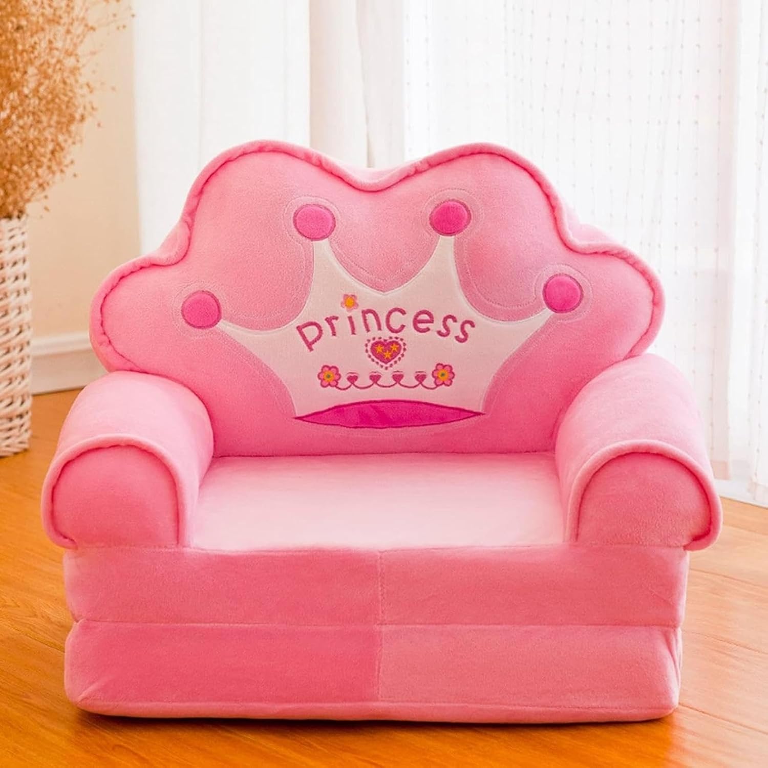 キッズソファーベッド 折り畳み式 ベビーソファー 子供用ソファー 座布団 ふわふわ 赤ちゃん 軽量 動物 かわいい 手すり付 背もたれ 座椅子 気持ちいい 洗える 幼児 出産祝い 贈り物 ピンク40x