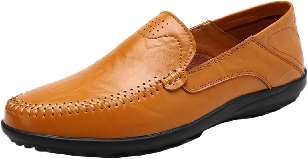 【20%OFFクーポン】メンズ スリッポン 革 ローファー ドライビングシューズ 革靴 軽量 防滑 モカシン シンプル カジュアルシューズ 靴 通気性 仕事履き ビジネス 紳士靴 普段用 学生 散歩 歩きやすい 衝撃吸収 き｜大森麗萱