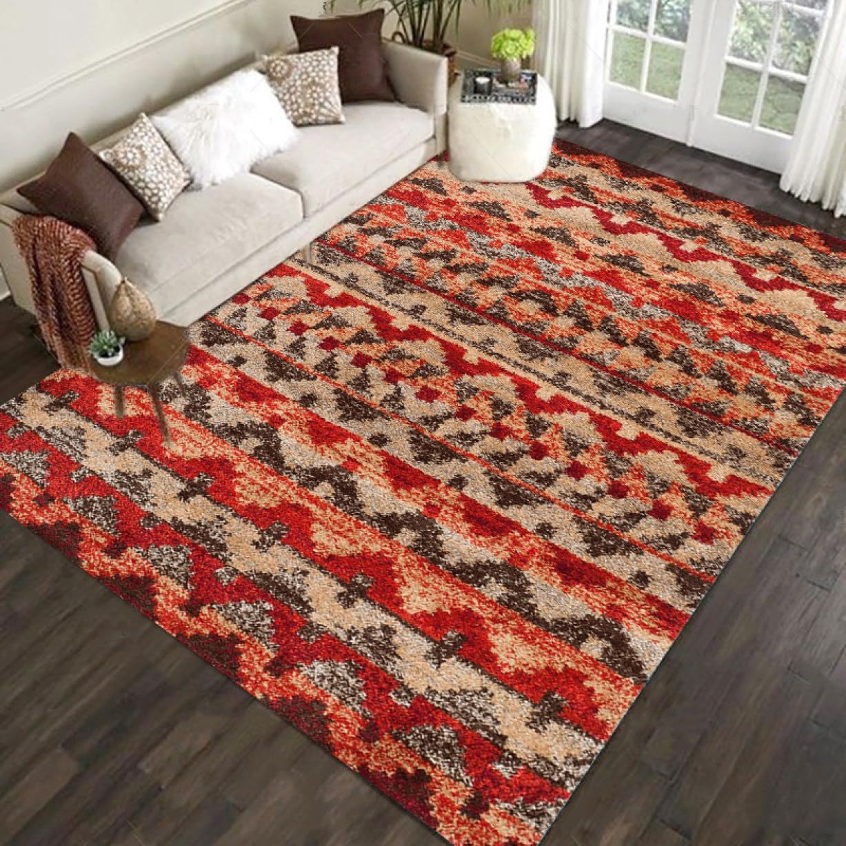 【20%OFFクーポン】タイプ15 140cm ラグマット リーフ柄 トルコ 製 絨毯風 センターラグ ペルシャ柄 120*160cm ウィルトン織り柄 グリーン レッド 緑 赤 ヨーロピアン ラグ マット カーペット ラグ|大森麗萱