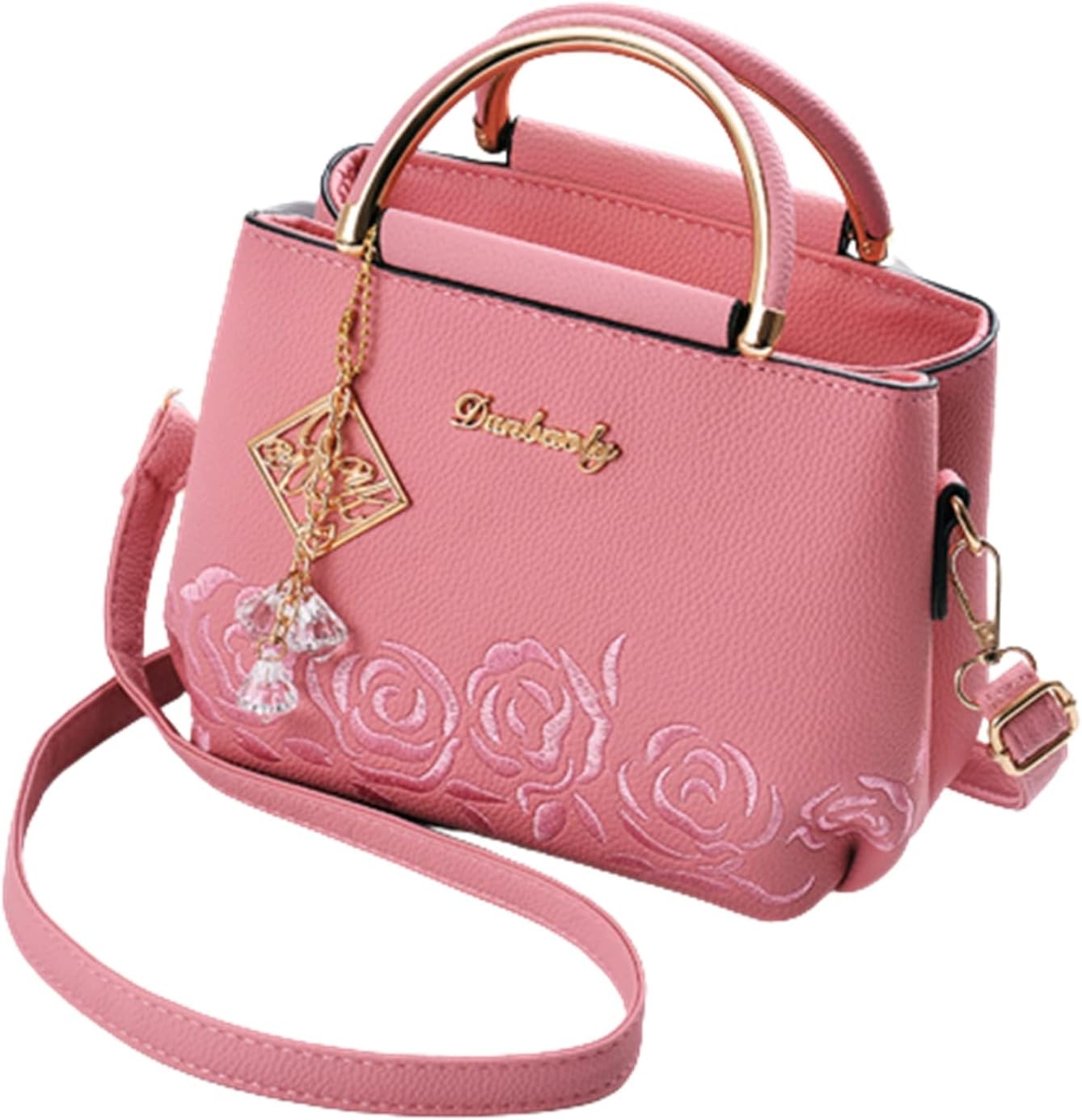 【25％OFFクーポン】ショルダーバッグ レディース ハンドバッグ 2WAY オシャレ カジュアル 仕切り 大容量 PUレザー 女性 撥水加工 自立 クリスマス 誕生日 面接 卒業式 卒園式 結婚式 チャーム付 刺繍