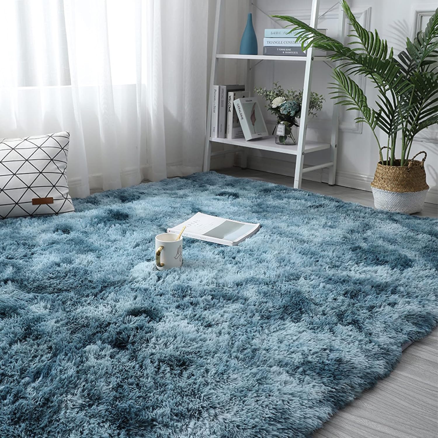 【全店通用25%OFFクーポン】ラグマット ブルー 高級 ラグ カーペット マット シャギーラグ 300x200cm ラグ 洗える かわいい 北欧 絨毯 厚手 長方形 滑り止め 洗えるラグ ラグカーペット ホットカーペット 床|大森麗萱