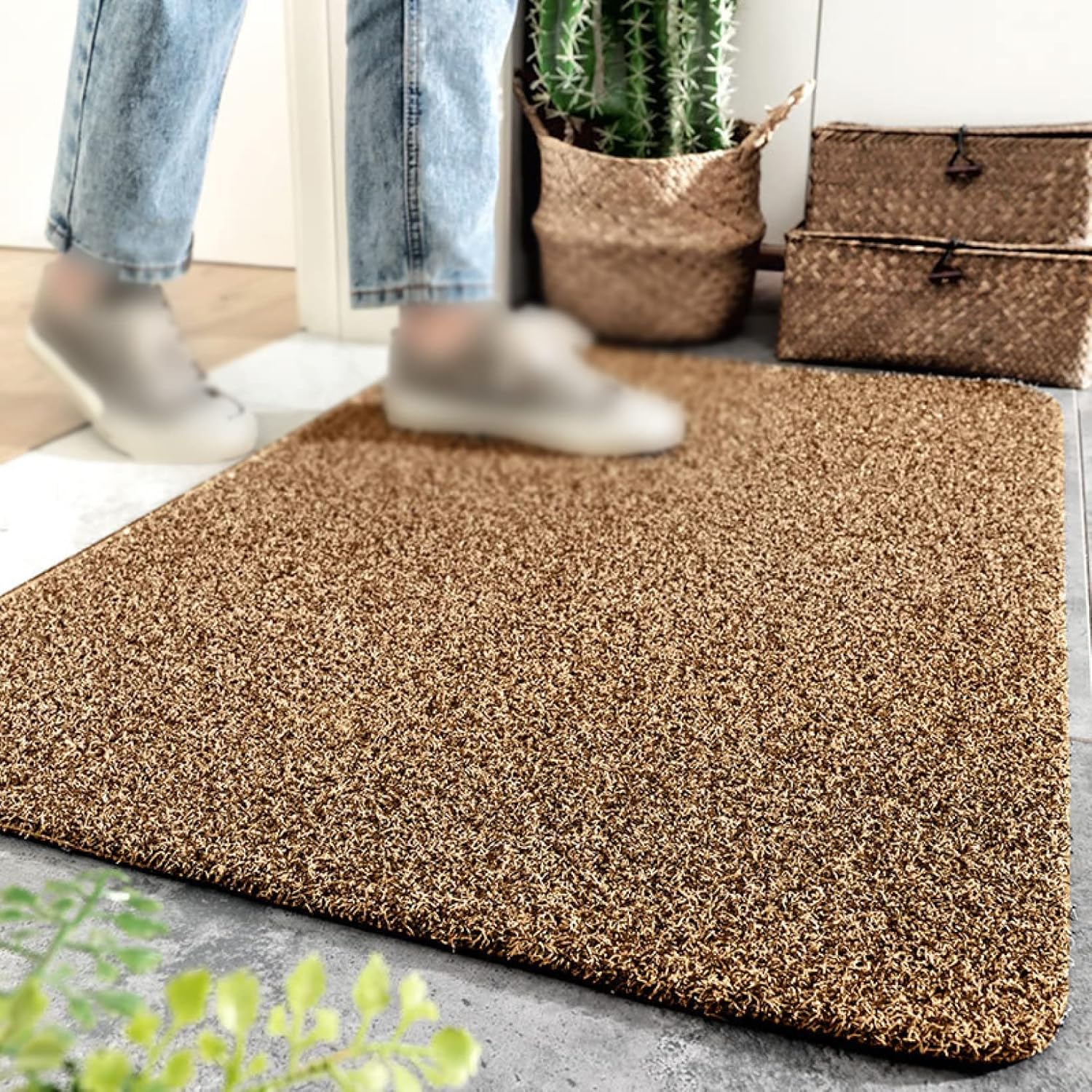 【全店通用25%OFFクーポン】カーペット ラグマット 玄関マット 長方形 77*120cm ゴブラン織り ペルシャ 北欧 花模様 室内用 屋内 インテリア ドアマット 洗える 滑り止め 絨毯 床暖房 ゴールド 泥落とし 吸水|大森麗萱