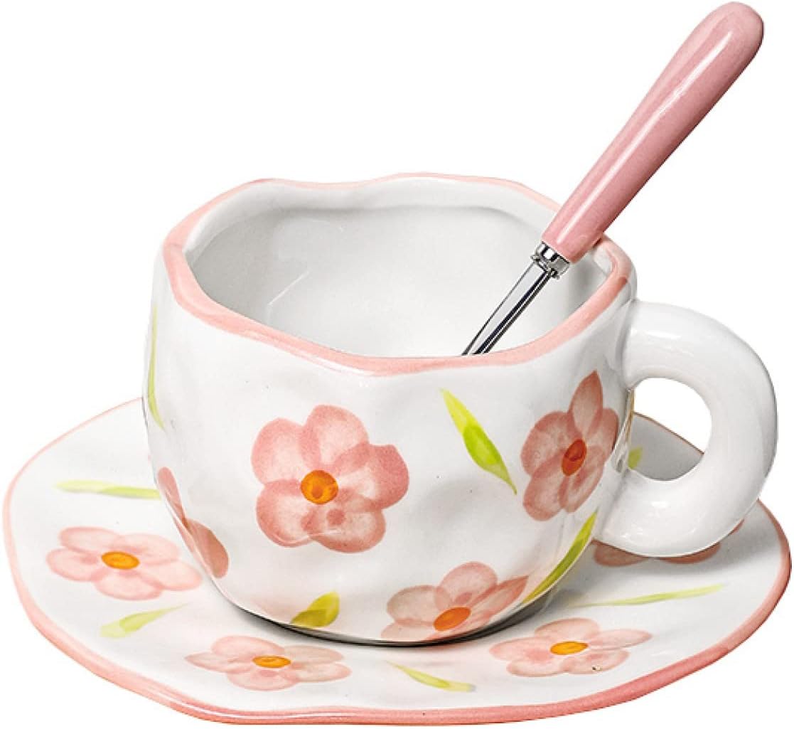マグカップ 陶器 300ml ソーサー付き クリスマス ギフト カップル ホーム オフィス コーヒーショップ 喫茶店 人気 ご夫婦 結婚記念日 新築祝い 女性 男性 可愛い エスプレッソカップ マグコ