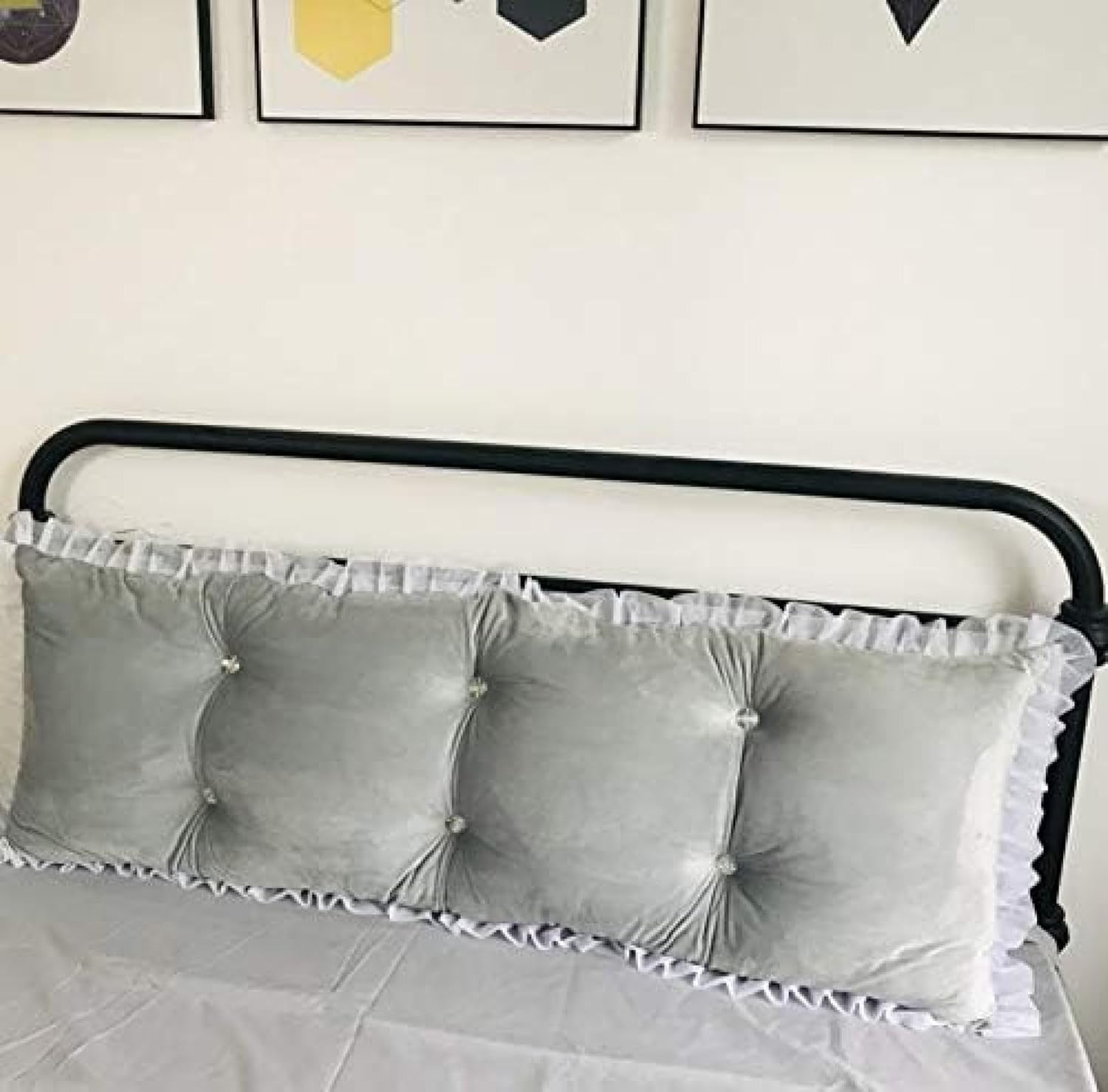 【20%OFFクーポン】ロング ベッドクッション カラー18 120*45*20cm ウェッジクッション フリル 読書用 バッククッション かわいい シンプル 抱き枕クッション 大きな背もたれ 柔らかい コンフォート かわい|大森麗萱