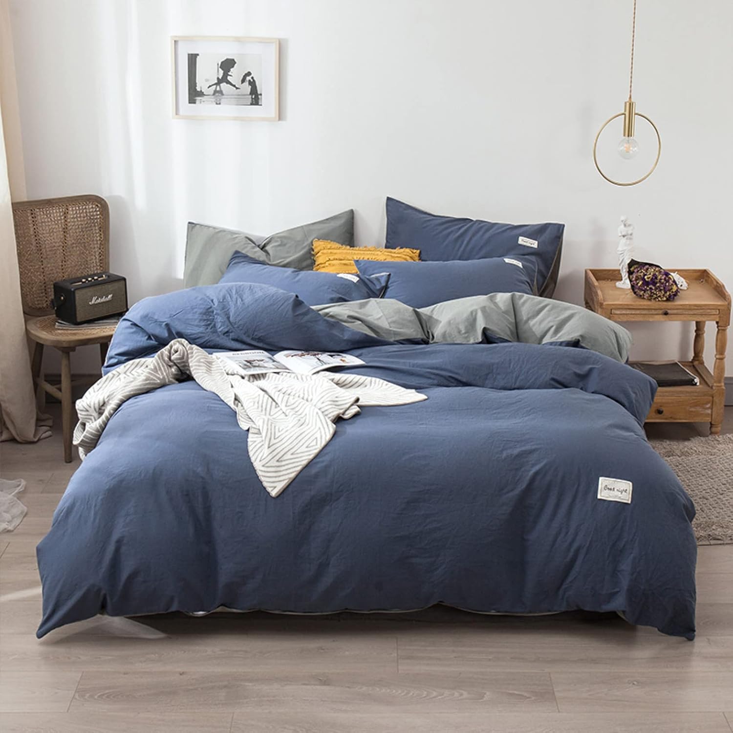【25％OFFクーポン】北欧風 寝具カバーセット 2.2A シングル リバーシブル ふとんカバー ダブル カラー 春 掛け布団カバー 寝心地よい 洗える かわいい おしゃれ インテリア ファスナー付き お手入れ簡単 防ダニ