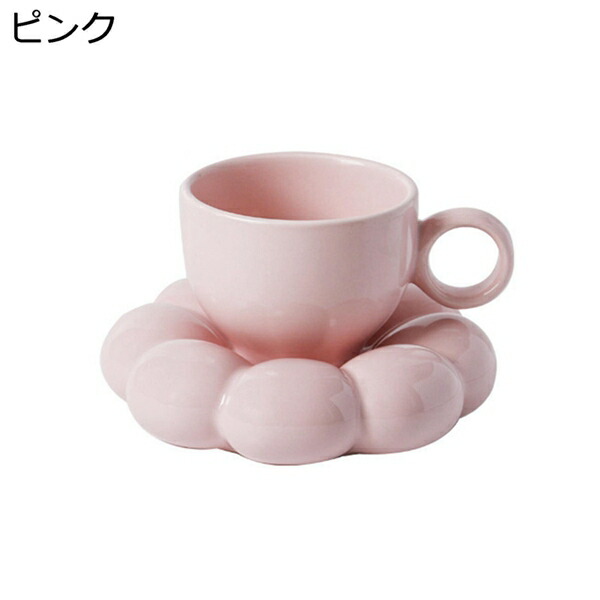 マグカップ 花形ソーサー 北欧 セラミック お茶 コーヒー 牛乳 ティーカップ コーヒーカップ 電子レンジ?オーブン?食洗器対応 耐熱 耐冷 洗いやすい 食器 女性 誕生日 クリスマス プレゼント 200ml
