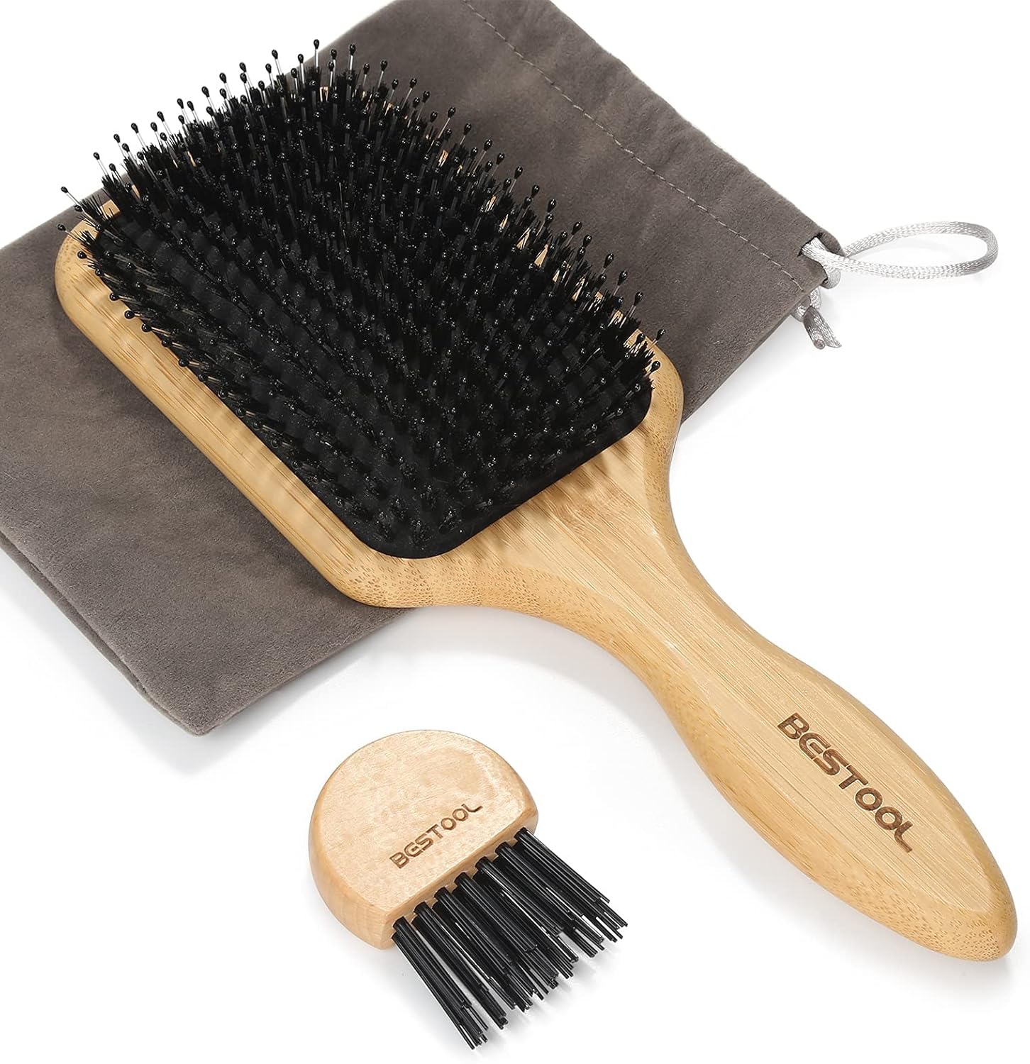 ヘアブラシ 豚毛 くし 木製 櫛 パドルブラシ メンズ レディース こども ヘアケア 高? コーム サラサラ 艶髪 髪質改善