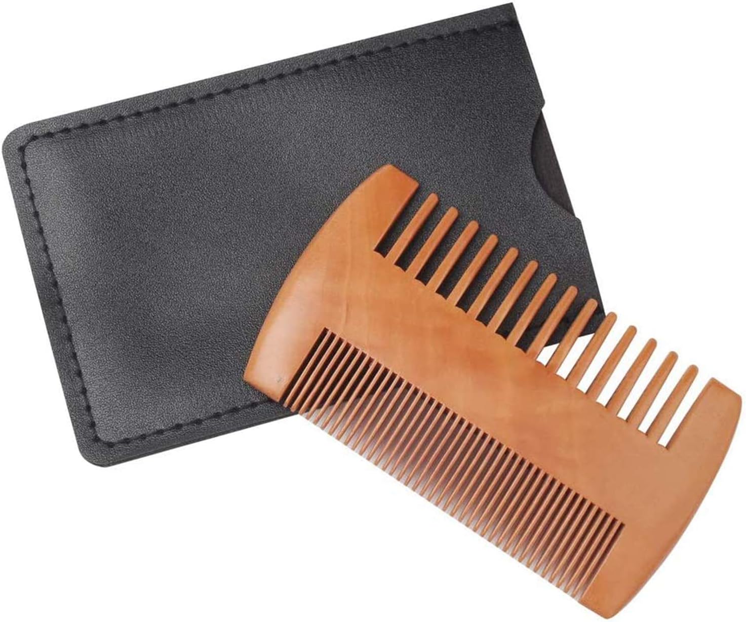 くし 木 両歯 梳き櫛 マホガニー コーム ヘアブラシ 高級木製櫛 クシ ケース付き 頭皮マッサージ 静電気防止 粗歯 細歯 両面 くし ヘアケア 母の日 プレゼント