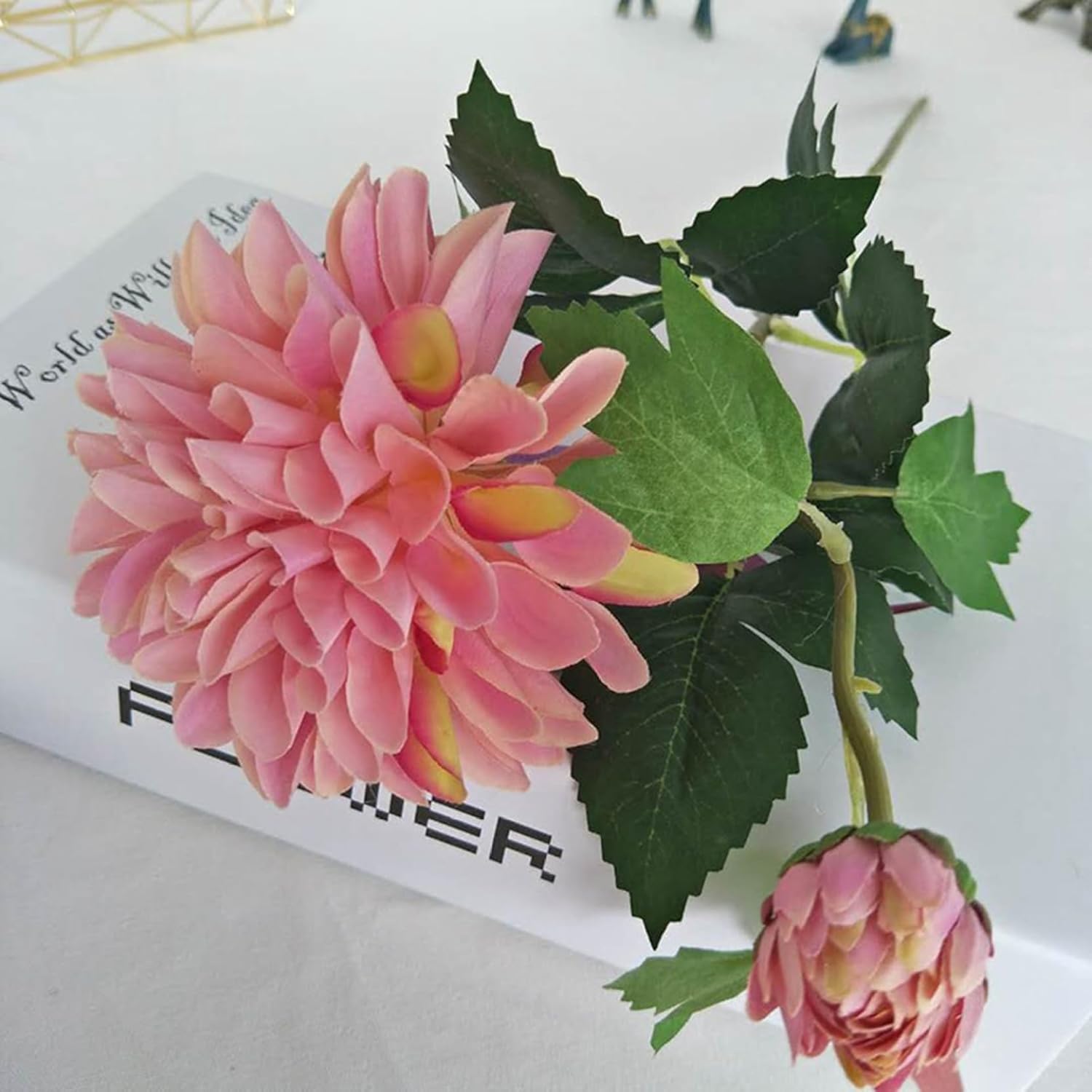 造花 菊 アートフラワー 枯れない花 花束 インテリア 1本 きくフラワー 本物そっくり お洒落 キレイ 人工植物観賞 室内 フェイクフラワー ブーケ 大きい花 手作り 飾り物 新築 引っ越し祝い プ