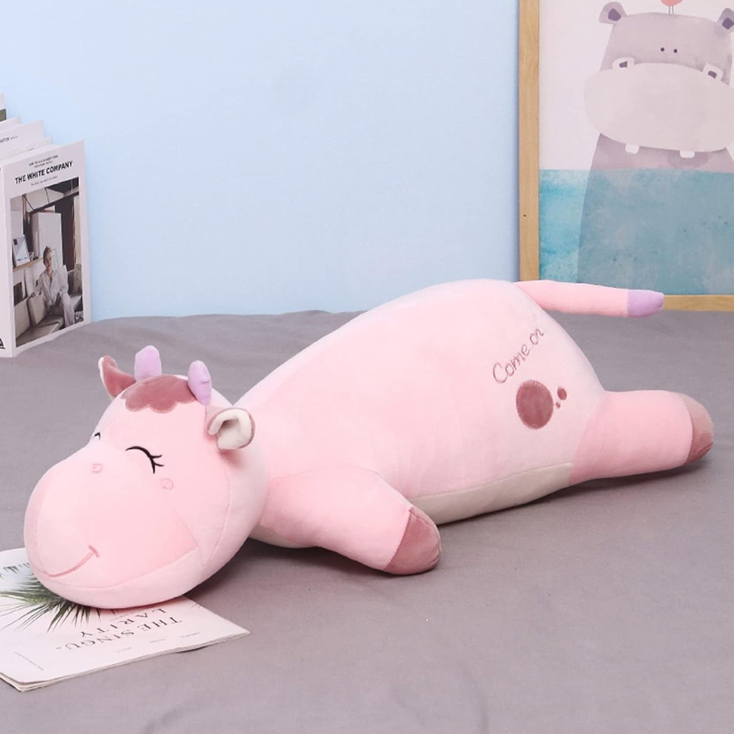 【全店通用25％OFFクーポン】ぬいぐるみ 乳牛 抱き枕 大きい 可愛い 110cm クッション かわいい 縫い包み プレゼント ギフト クリスマス 贈り物 誕生日 店飾り｜大森麗萱