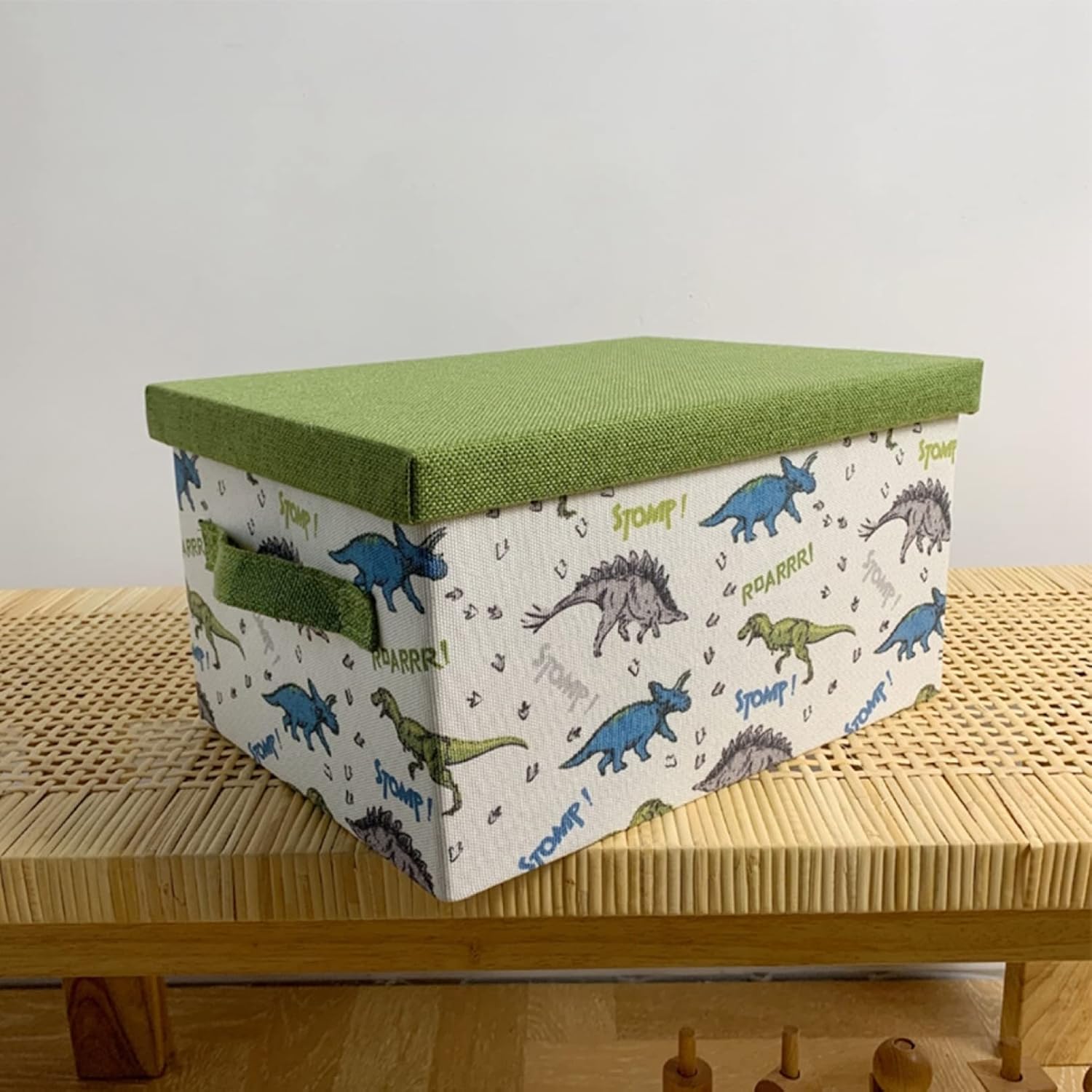 【全店通用25%OFFクーポン】収納ケース 布団カバー 34x25x18cm 39x27x25cm 全2サイズ 蓋付き グリーン プリント柄 可愛い 折り畳み 衣類用 敷き布団用 ぬいぐるみ収納 枕 毛布整理ソフトケース 通気|大森麗萱