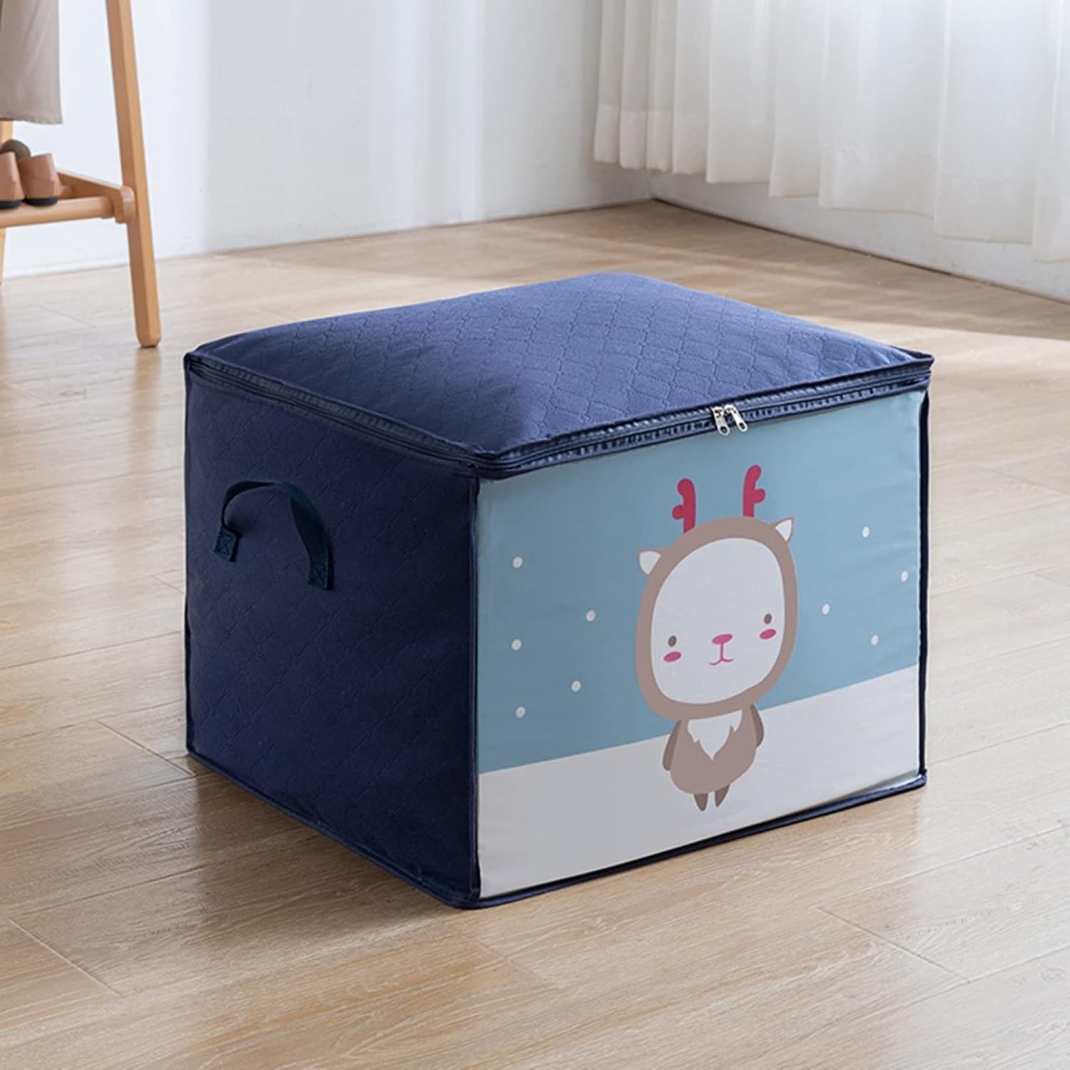 【全店通用25％OFFクーポン】収納ケース 布団収納バッグ 不織布 通気性が良い 防塵 大容量 折り畳み 軽い ぬいぐるみ収納 枕 毛布整理ソフトケース 敷き布団用 荷物輸送袋 50x42x39cm 48x35x48cm グレ｜大森麗萱