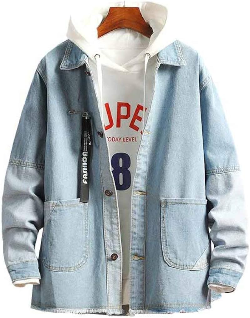 【全店通用25％OFFクーポン】メンズ ジャン デニム 春秋 M-3XL 大きいサイズ バリ ウォッシュ加工 開襟 ジャケット 長袖 ヴィンテージ風 ストレッチ おしゃれ カジュアル カッコイイ 普段着 快適 防風 防寒 無地｜大森麗萱 7,945円