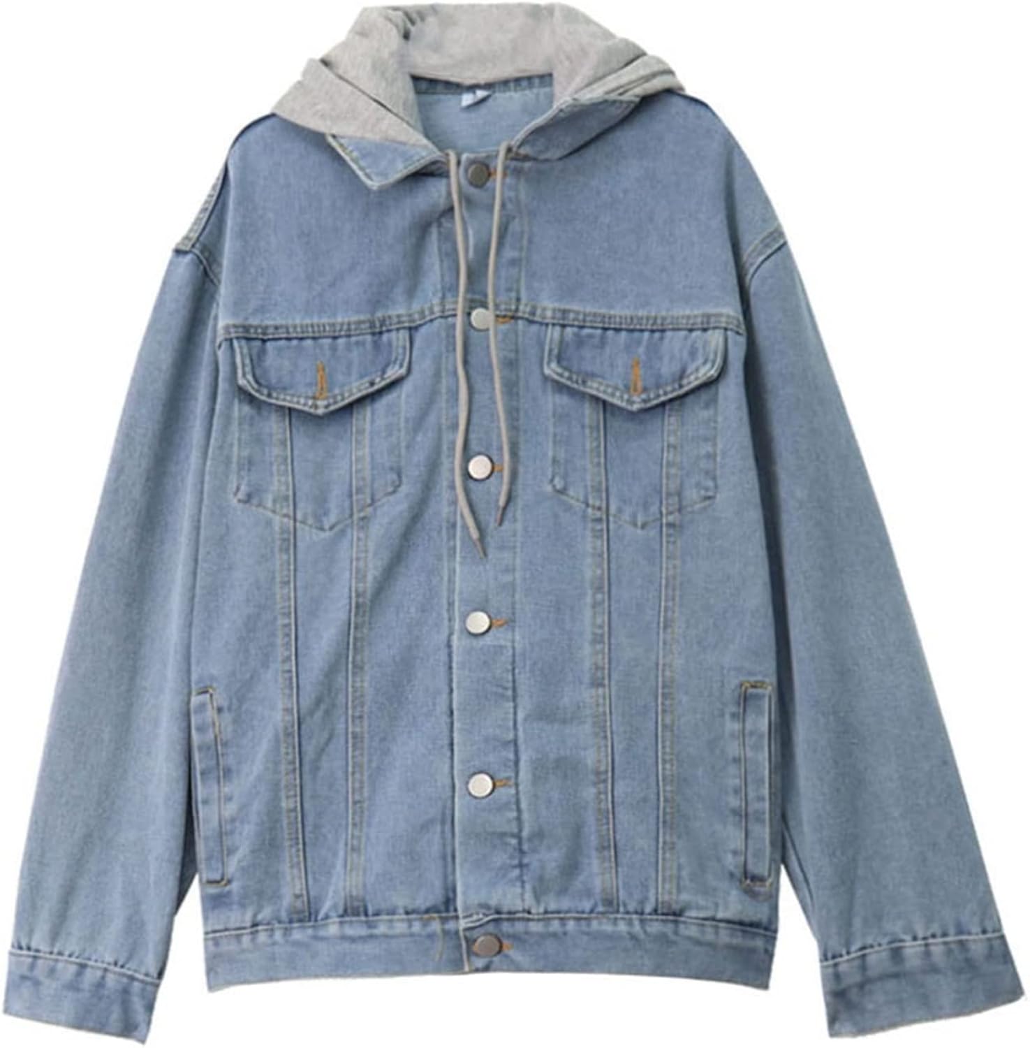 【今日このごろ押さえる、超買得30％OFFクーポン券、2度汐合い絶無】ボンネット付き添い人 ジーンズ上衣 ジャン レディース 馬鹿でかい大きさ ゆったり 影ぼうし 綿 好いたらしい 伸ばすこと 長袖 防風 防寒 烏兎 ジージャン 心地好い 通い 通学 お出かけ 着回し 好いたらしいめ