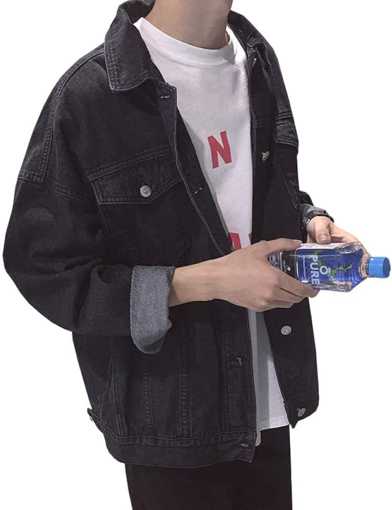 【今日このごろ押さえる、超買得30％OFFクーポン券、2度汐合い絶無】ジャン メンズ 烏兎 馬鹿でかい大きさ S-XXXL 遊撃手丈 折り襟 ジーンズ上衣 長袖 薄っぺら ヴィンテージ風 防風 防寒 伸ばすこと ゆったり 好いたらしい 今めかしい 無地 ジージャン 青み ブ