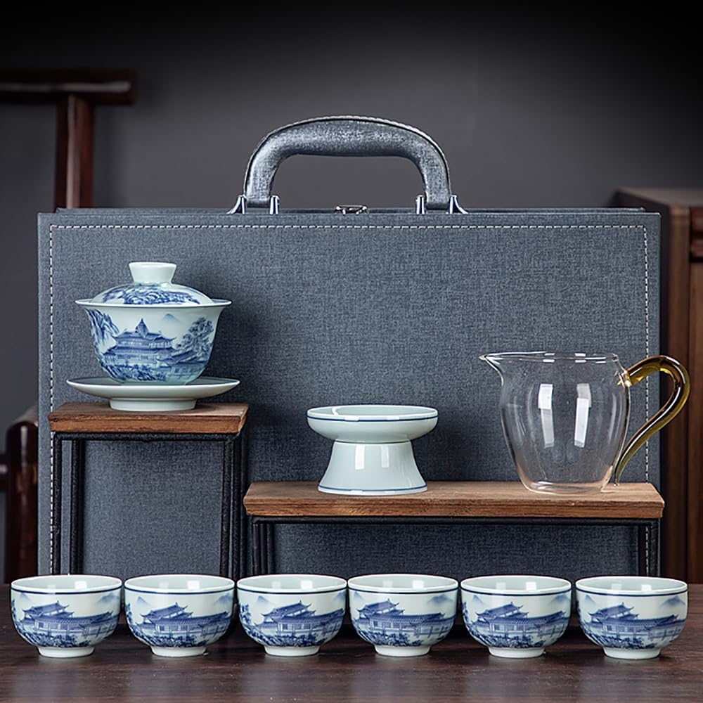 【25％OFFクーポン券】茶器仕かける ティーセット 湯呑み仕かける 格好のいい 差し上げ物 茶器 瀬戸もの製ティーセット 茶こし付き添い人 茶器揃 陶磁茶具仕かける 茶碗 旅するティーセット 中国茶器 一般受けの差し上げ物 キッチン用品・食器・調理器具-茶道具・湯呑・急須-中国茶器