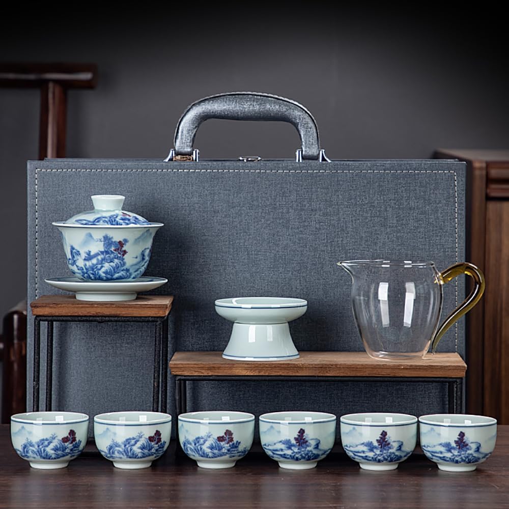 【25％OFFクーポン券】茶器仕かける ティーセット 湯呑み仕かける 格好のいい 差し上げ物 茶器 瀬戸もの製ティーセット 茶こし付き添い人 茶器揃 陶磁茶具仕かける 茶碗 旅するティーセット 中国茶器 一般受けの差し上げ物 茶道具・湯呑・急須-コーヒー・お茶用品