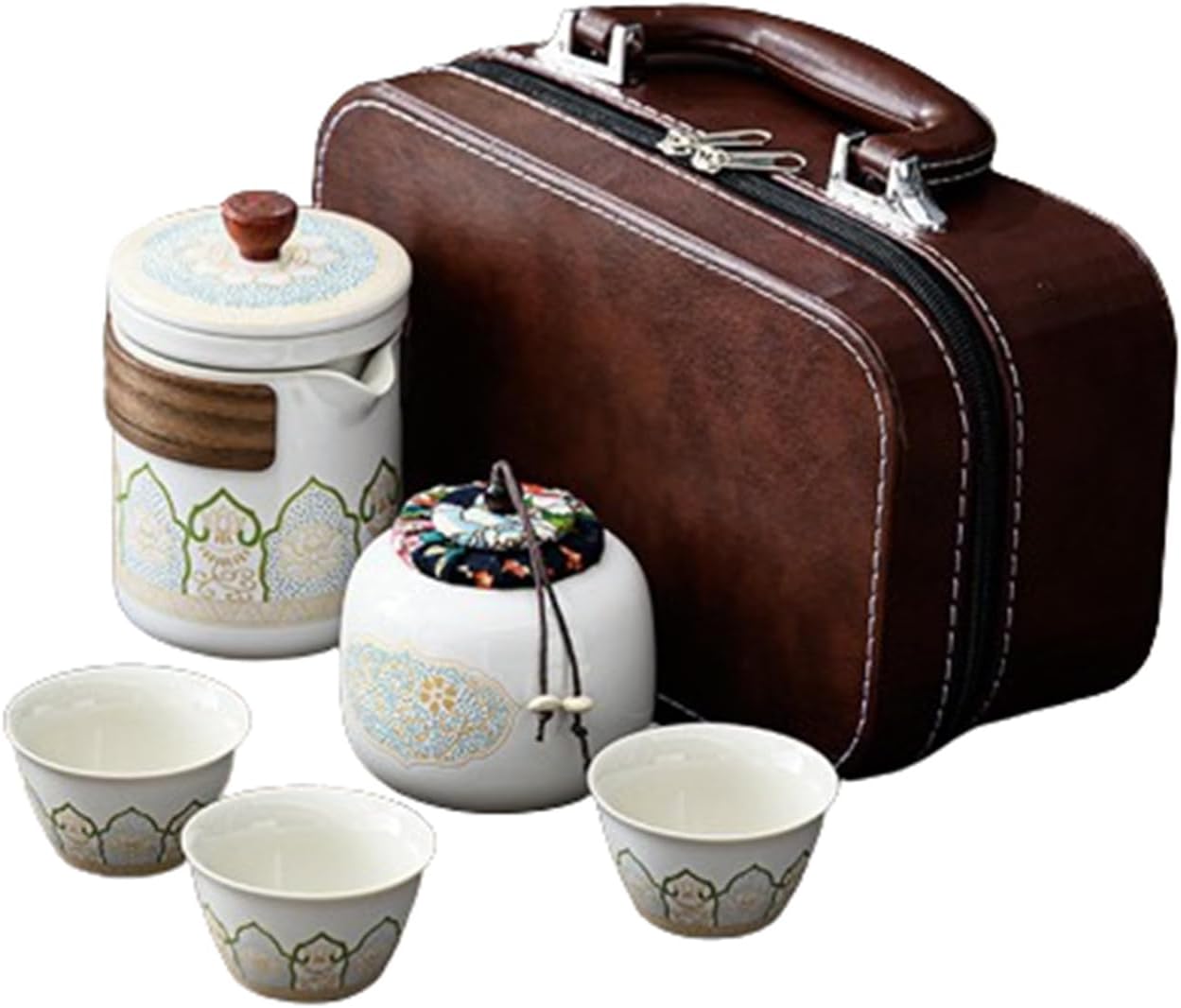 【25％OFFクーポン券】茶器仕かける ティーセット 急須 湯呑み仕かける 旅するティーセット 湯呑み仕かける 和風 急須 4点仕かける 納める御徒面子付き添い人 身寄り用 セラミックスティーカップ (白いこと) 中国茶器-キッチン用品・食器・調理器具