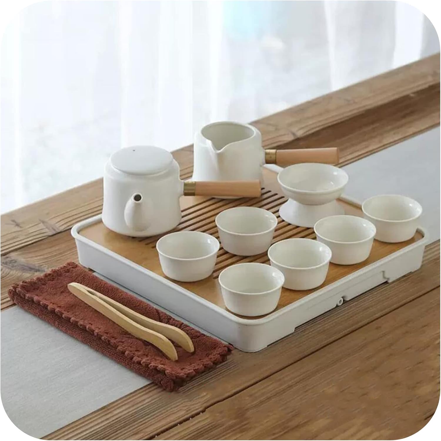 【全店通用25％OFFクーポン】茶器セット ティーセット 旅行ティーセット 携帯急須 中国茶 台湾茶 収納バッグ付き 陶器湯呑みセット 乾燥ティートレー 茶こし付き 陶器 茶器セット 旅行茶具 中国茶道具 コンパクト お出かけ｜大森麗萱