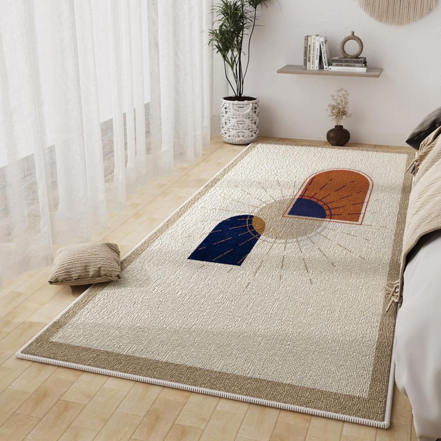 【25％OFFクーポン】ラグ ラグマット 100x100cm 洗濯可 四季通用 おしゃれ 幾何学模様 すべり止め ホットカーペット対応 冷房対応 床暖房対応 抗菌防臭 低反発 防音 掃除やすい 室内用 リビング ベッドルーム