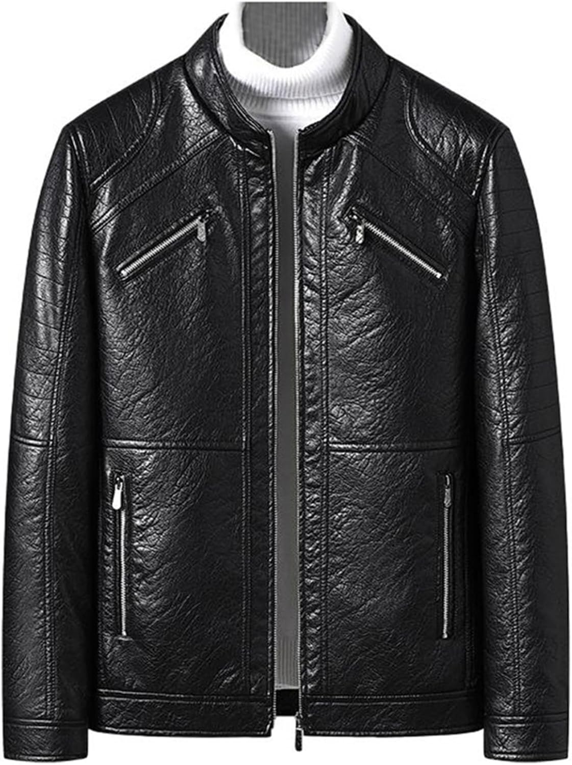 【全店通用25%OFFクーポン】レザー メンズ ライダース レザージャケット 春秋 暖かい 防寒 防風 冬 厚手 立ち襟 かっこいい ジップアップ カジュアル おしゃれ 合皮ジャン ビジネス PUレザー 大きいサイズ お出かけ|大森麗萱
