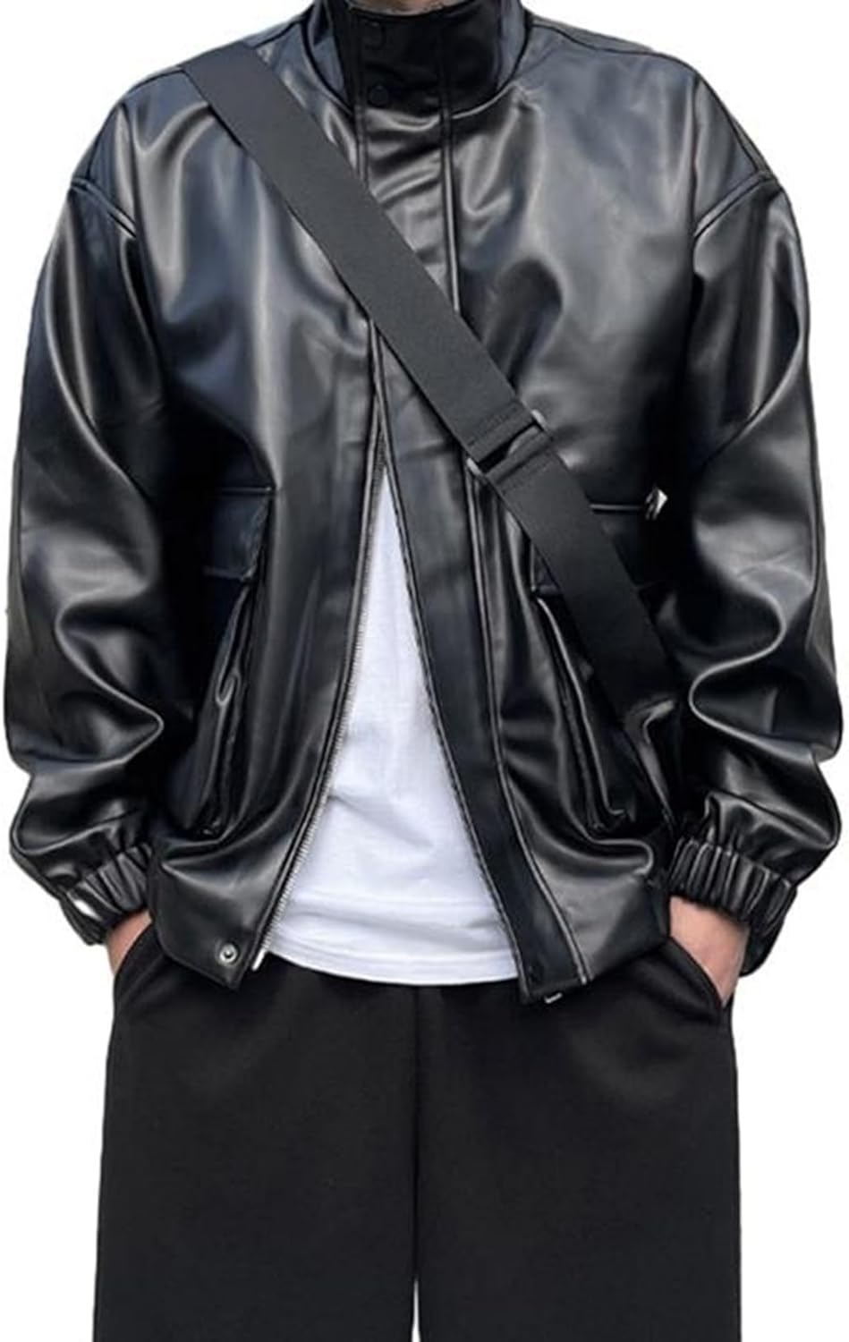 【全店通用25%OFFクーポン】革ジャン メンズ レザージャケット ライダース PUレザー 立ち襟 ブルゾン おしゃれ 春秋 冬 防寒 防風 防水 保温 ポケット付き ファスナー カジュアル かっこいい 通勤 通学 アウター|大森麗萱