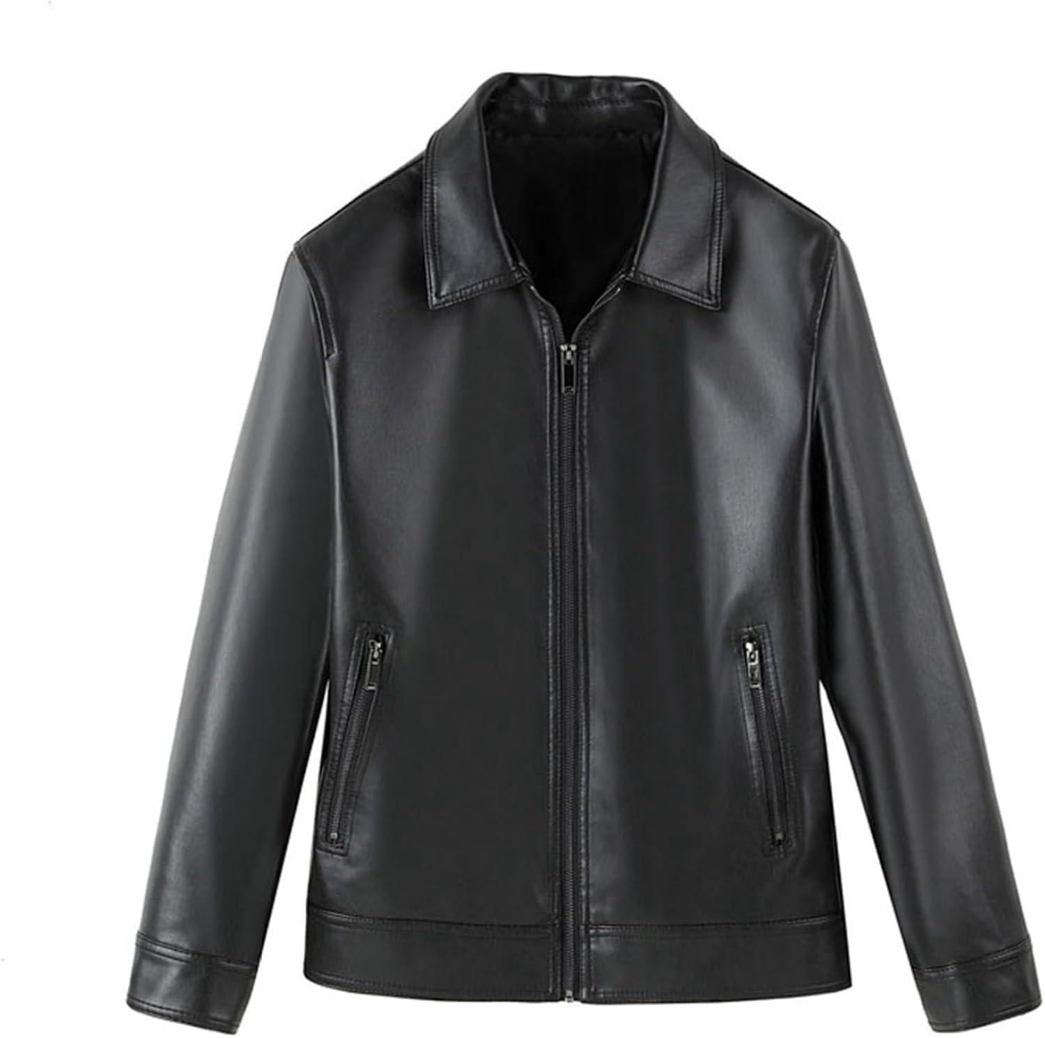 【全店通用25%OFFクーポン】黒 革ジャン メンズ ライダース 合皮 折り襟 シングル 大きいサイズ 修身 ファッション かっこいい レザージャケット スタジャン 春秋 防風 防寒 保温 撥水 カジュアル ビジネス 通勤 ア|大森麗萱