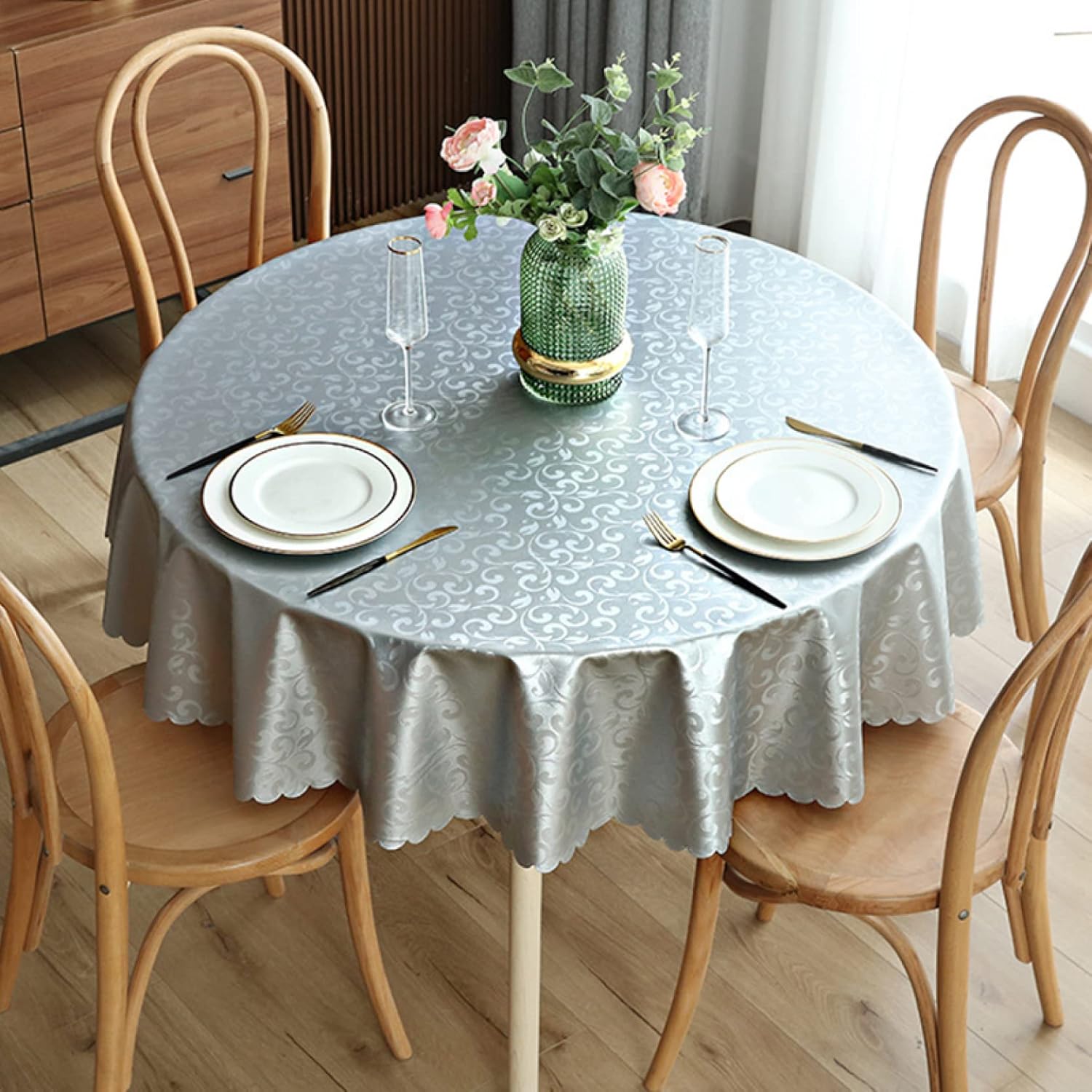 【全店通用25％OFFクーポン】クリスマス テーブルクロス 円形テーブルクロス 食卓カバー 防水 葉 ポリエステル 色あせ防止 花柄 洗濯可能 防塵 和風 耐熱 食卓テーブルクロス テーブルマット テーブルカバー 宴会 カラー｜大森麗萱 8,672円