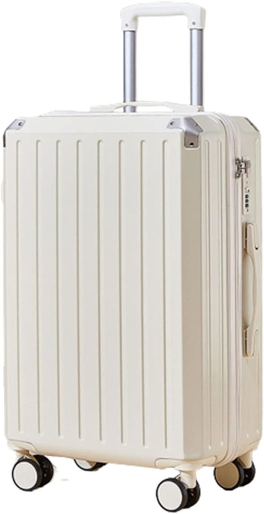 スーツケース 50L キャリーバッグ ファスナー式 超軽量 大型 耐衝撃 静音 ダブルキャスター 360度回転 旅行 ビジネス 出張 ホワイト キャリーケース キャリーバッグ 超軽量 耐衝撃 頑丈