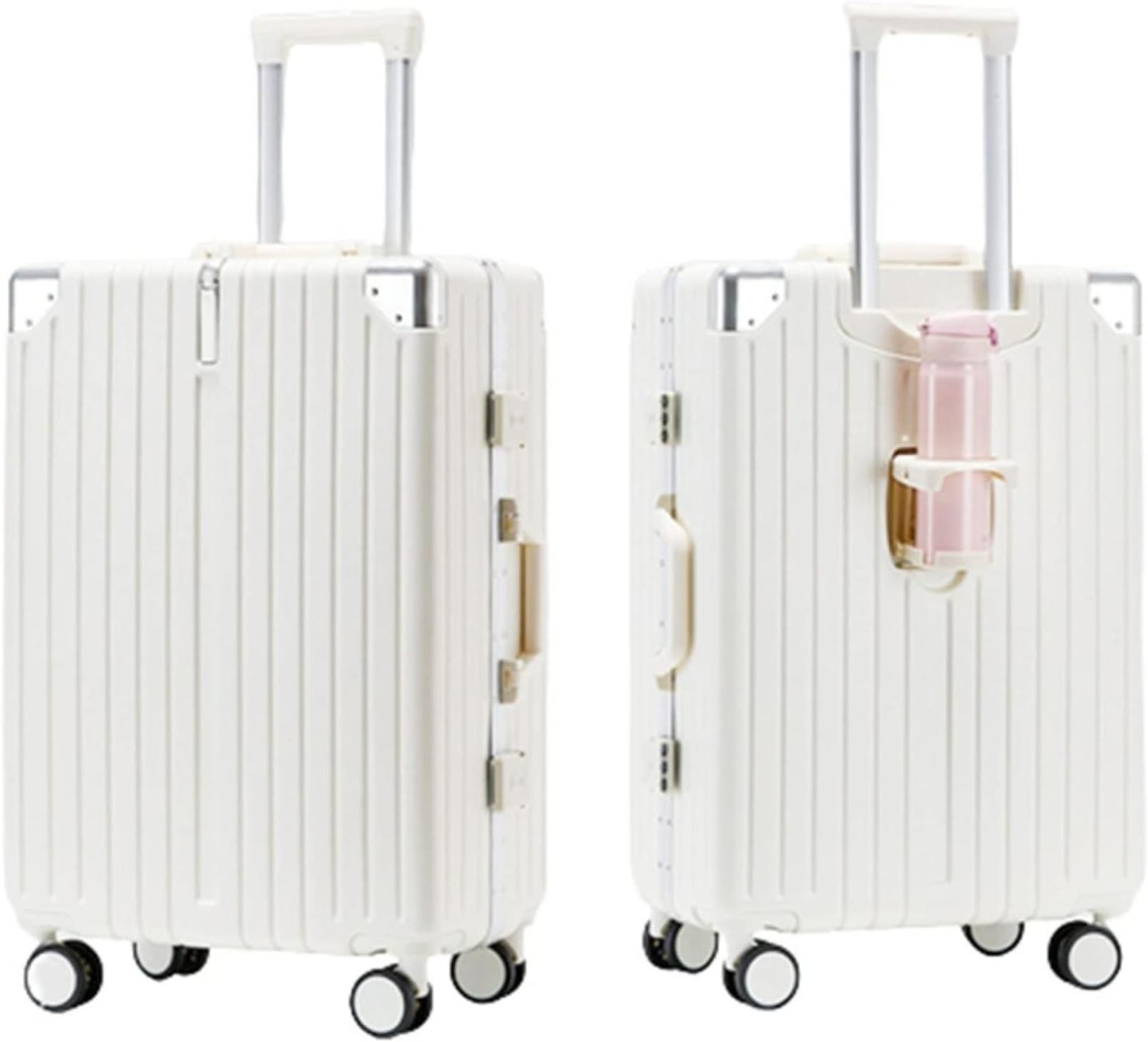 【全店通用25%OFFクーポン】スーツケース 機内持ち込み 35L キャリーバッグ TSAロック搭載 アルミフレーム 超軽量 小型 耐衝撃 静音 ダブルキャスター 360度回転 旅行 ビジネス 出張 ホワイト キャリーケース|大森麗萱