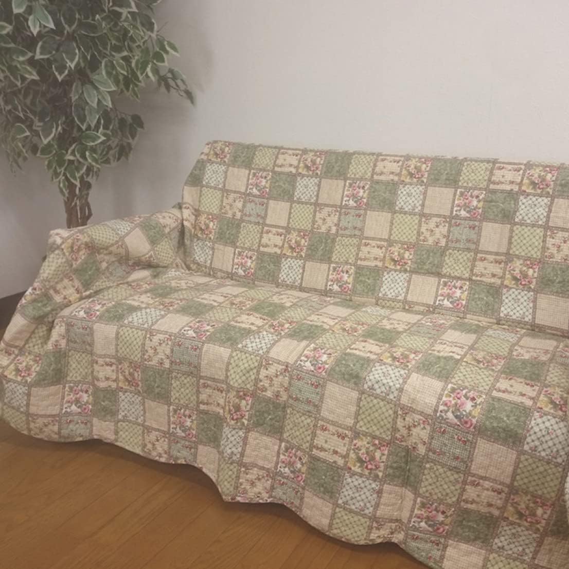 楽天市場】マルチカバー カントリー パッチワーク風 190×190cm 正方形