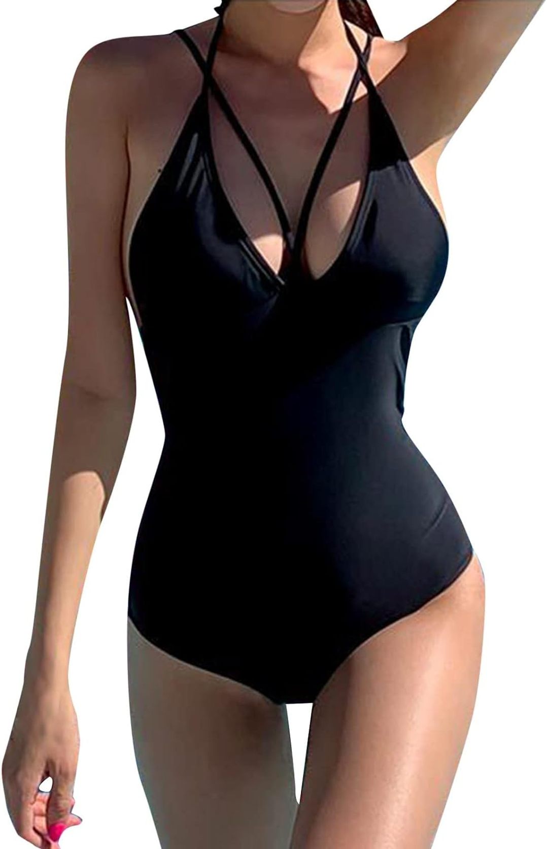 ワンピース 水着 レディース 体型カバー セパレート 夏用 ビーチ ウェット カット アウト Vネック 背中の開いた ワンピース 下着 スクール水着 ビキニ スイムウェア 練習用 A-382 かっこい