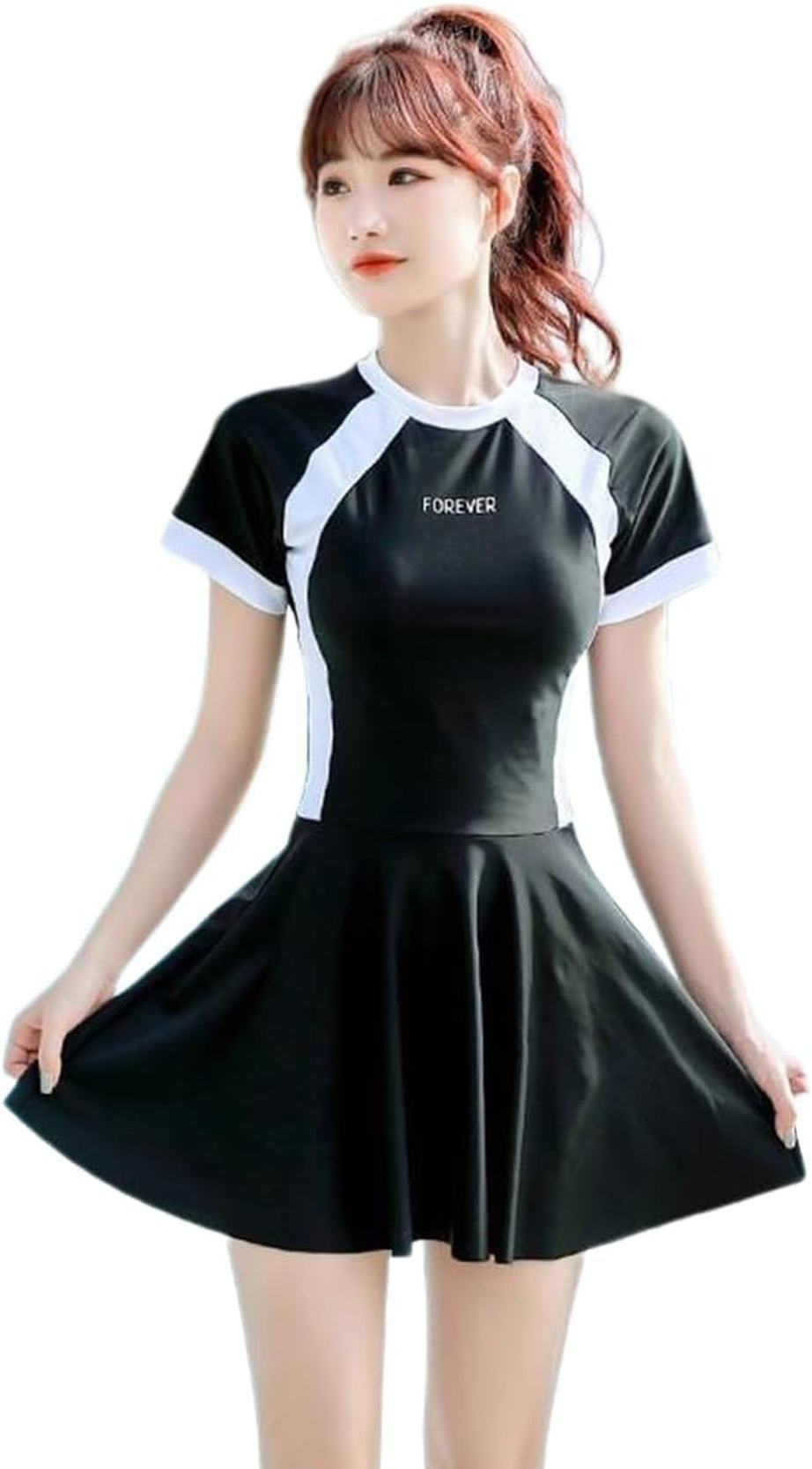 【25%OFF引き換え証】海水着プルオーバー タンキニ スコート 2点仕掛ける レディース 半袖 バイ色合い ホンブルグ帽肌ざわり スイムウェア パッティング付き添い人 上下仕掛ける 運動競技風 速乾燥した 体型押しかぶせる 水陸両用 ラウンドのど首 見せびらかす慎みぶかい フィ レディースファッション-水着