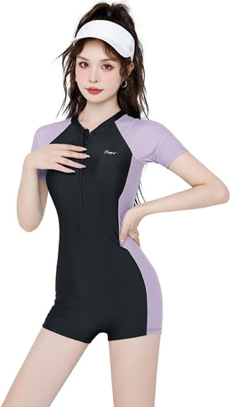 【25%OFFクーポン】水着 レディース 体型カバー 競泳 フィットネス ワンピース水着 大きいサイズ 水陸両用 速乾 伸縮性 通気性 温泉 旅行 長袖 フィトネス水着 日焼け止め 半袖ラッシュガード めくれ防止 7,527円