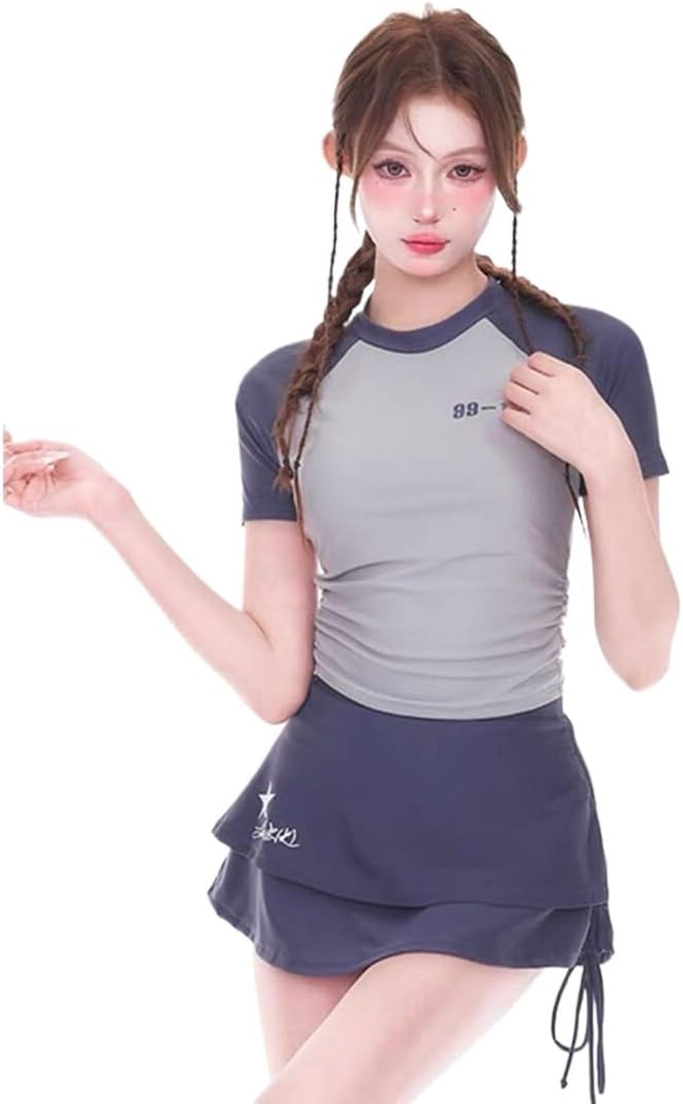 【25%OFFクーポン】水着 レディース ビキニ ハイウエスト 伸縮性 可愛い タンキニ フリル セパレート 2点セット ビーチウェア 肌守り おしゃれ オフショルダー 旅行 温泉 スイミング プール スイムウェア 水泳 体