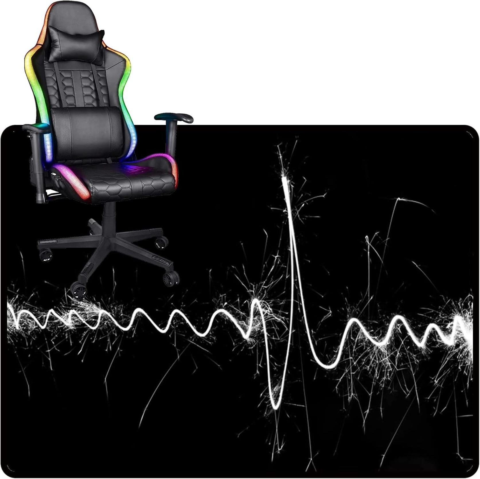 【全店通用25％OFFクーポン】チェアマット 非スリップゲームコンピューターローリングチェア用の多目的ハードフロアプロテクターマット 長方形の床プロテクター ゲームルームチェアマット用 おしゃれ 騒音対策 ラグ 洗える お手入｜大森麗萱