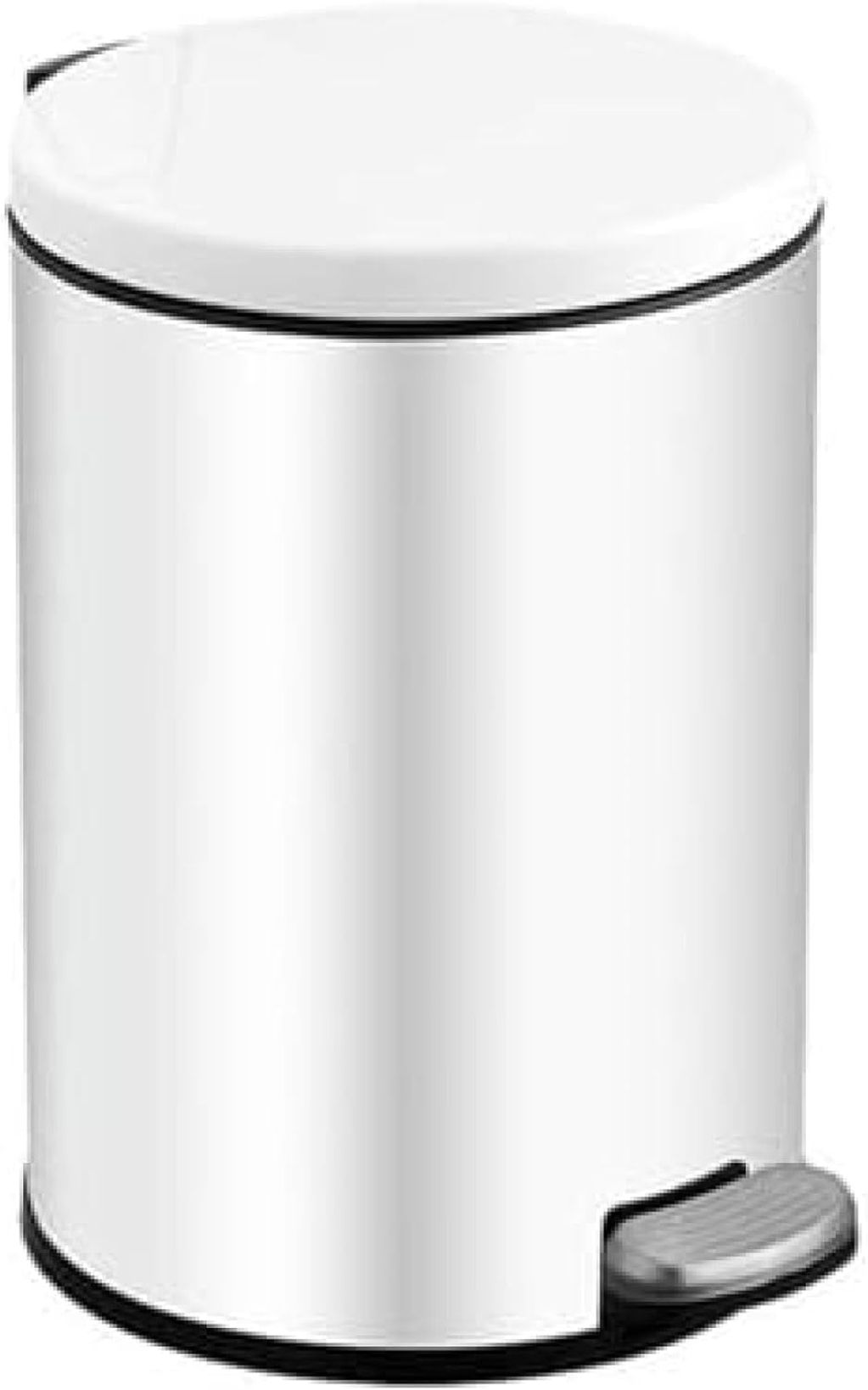 【25%OFFクーポン】ゴミ箱 ふた付き 12L ダストボックス 丸型 ペダル式 ごみ箱 スリム おしゃれ 抗菌 密閉 消臭 音無し 部屋 キッチン スチール 浴室 リビングルーム ホワイト オフィス用 トイレ