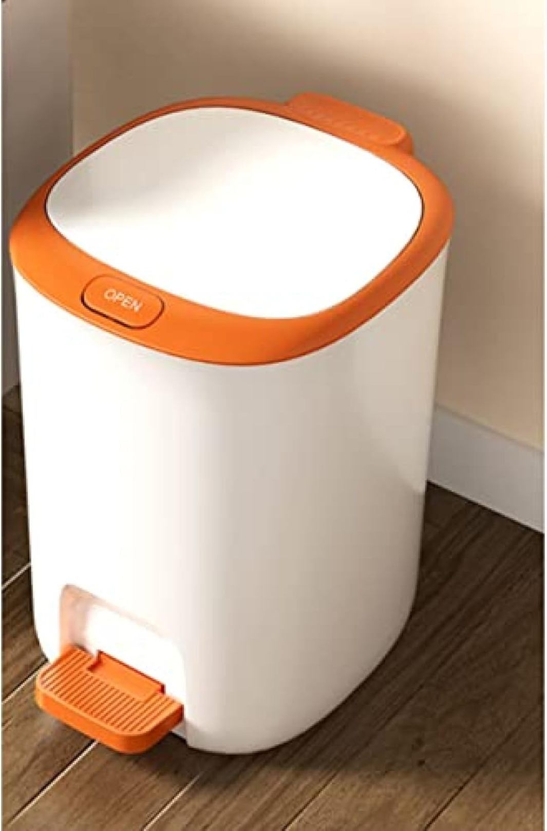 ゴミ箱 ペダルオープンスリム ごみ箱 20リットル ソロウ ペダル式 ふた付き 両開き 抗菌加工 分別 棚下 カウンター下 シンプル ブラック トラッシュカン 角型 おしゃれ スリム オレンジ 高さ揃