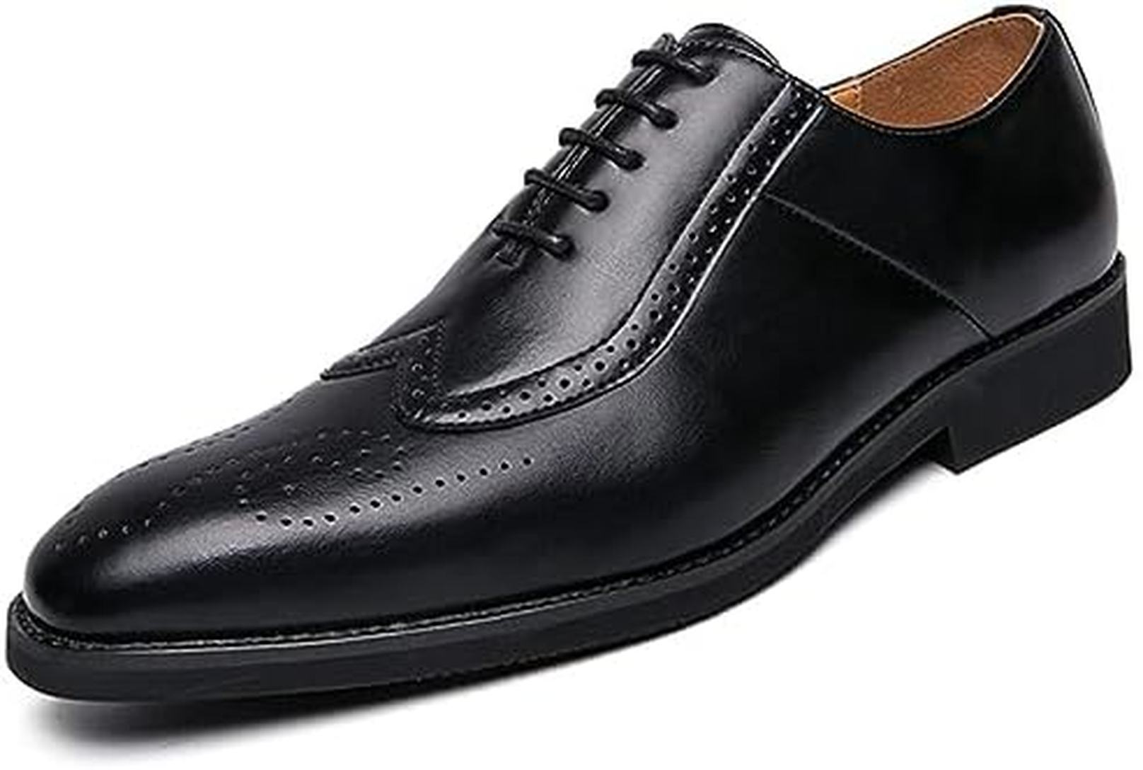 【全店通用25%OFFクーポン】革靴 ビジネスシューズ 紳士靴 メンズ 合皮 5ホール 内羽根 ロングノーズ ウイングチップ 仕事靴 ドレスシューズ 欧米風 カジュアル 結婚式 屈曲 歩きやすい 面接 人気 フォーマル 喪服|大森麗萱